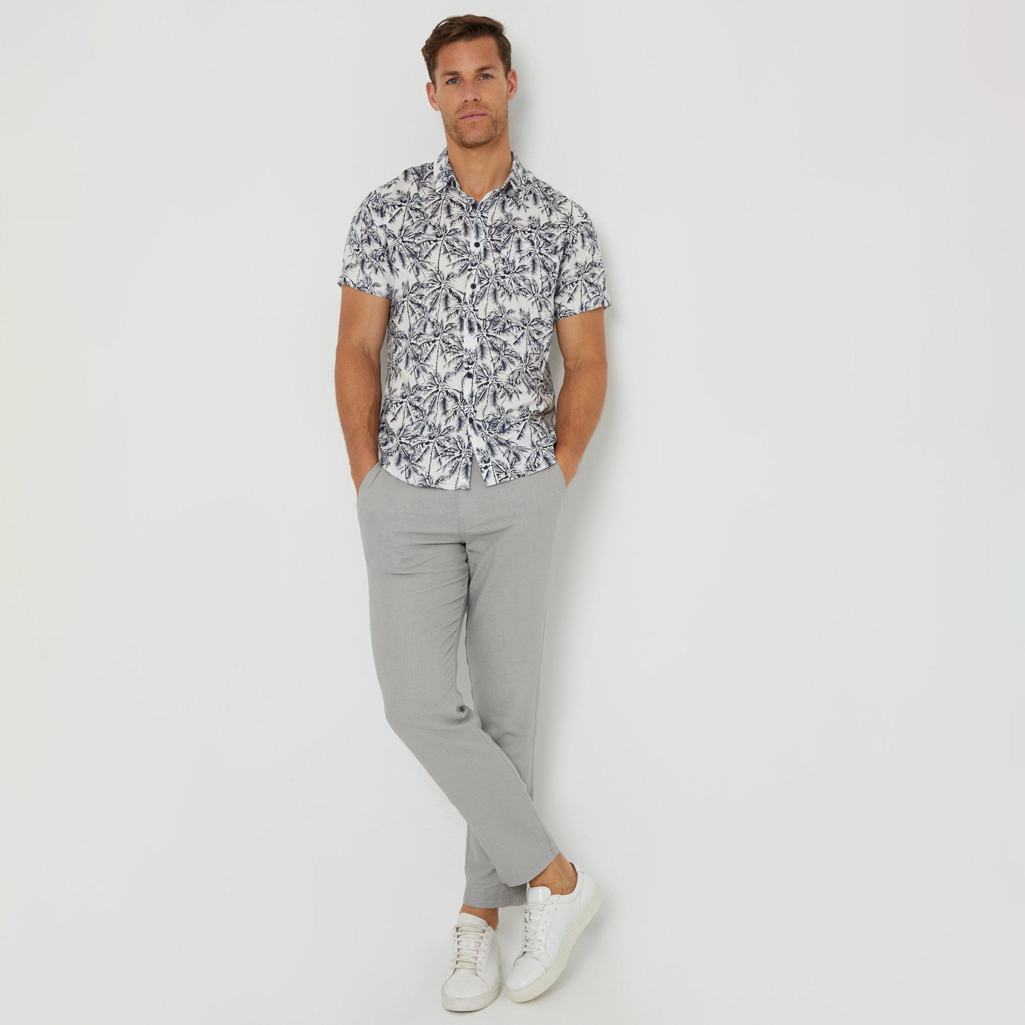 Natural - Threadbare - Tropical Print Short Sleeve Shirt - 3