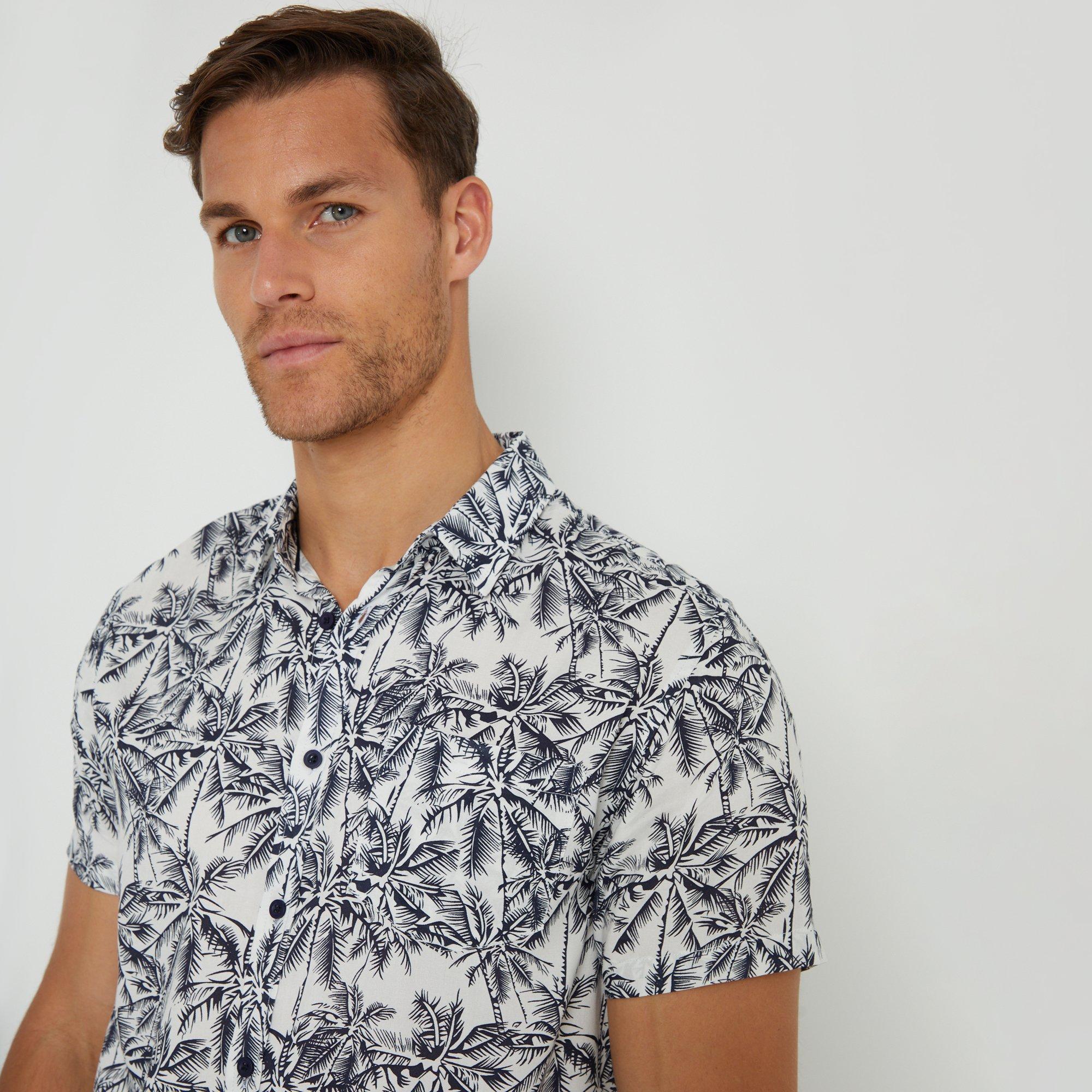 Natural - Threadbare - Tropical Print Short Sleeve Shirt - 4