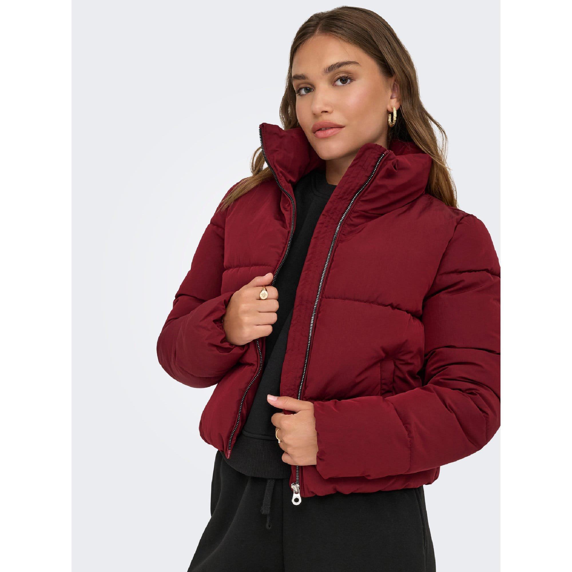 Wine - Only - Dolly Short Puffer Jacket - 4