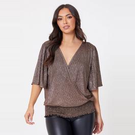 Be You Ladies Lurex Wrap Top