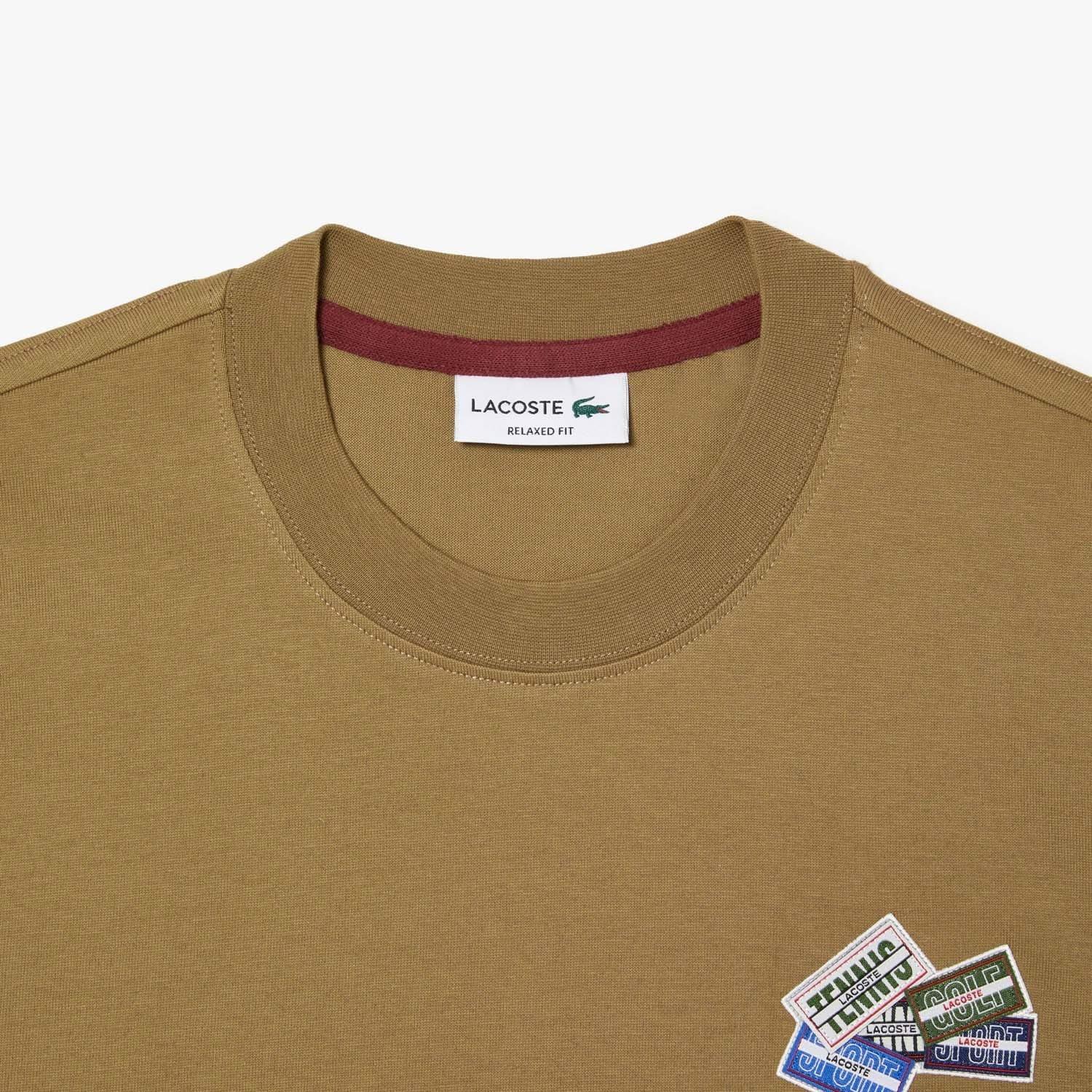Brown - Lacoste - Heavy Cotton Jersey Mutli Badge T-Shirt - 2