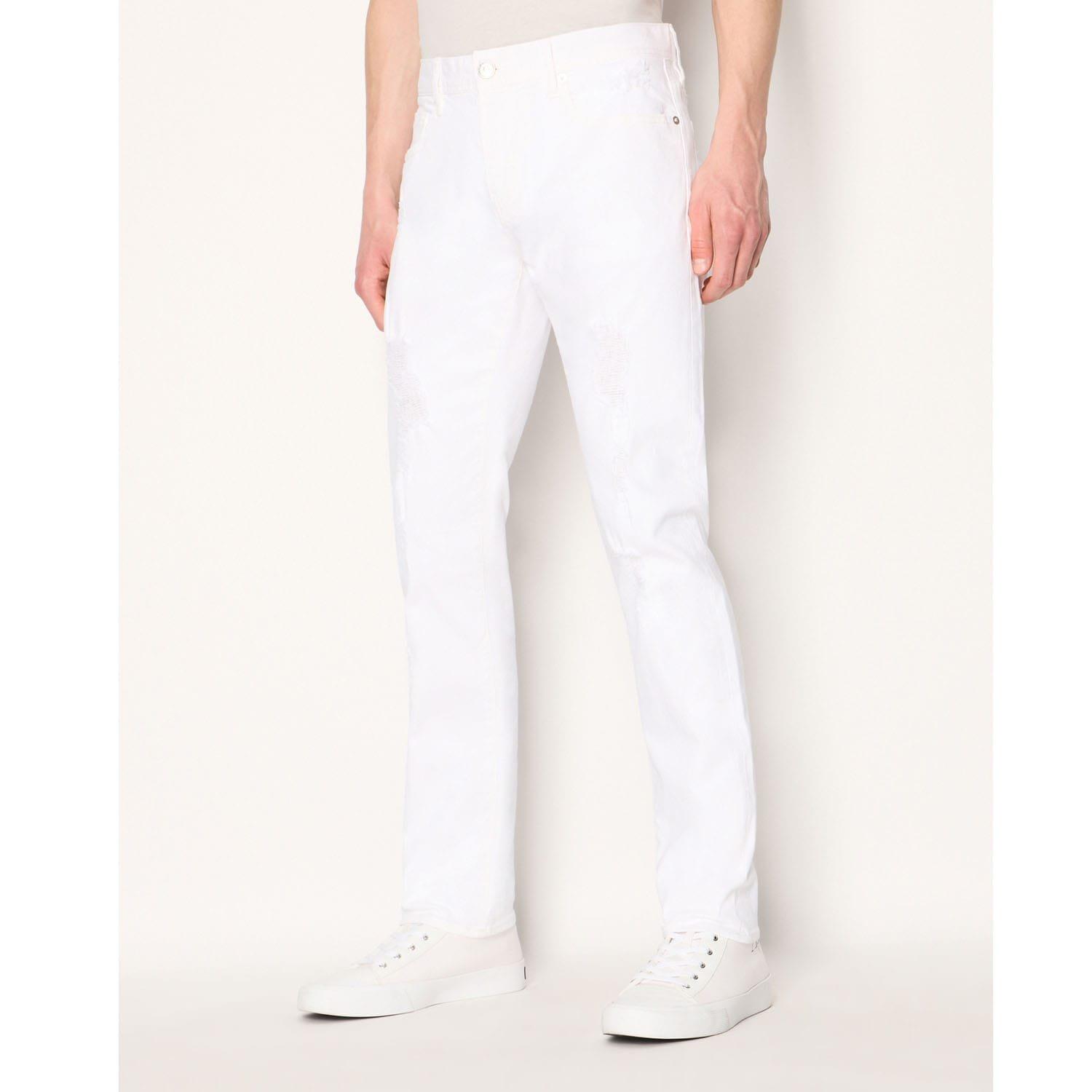 Armani Exchange Men's White J13 Slim-Fit Jeans - 32S