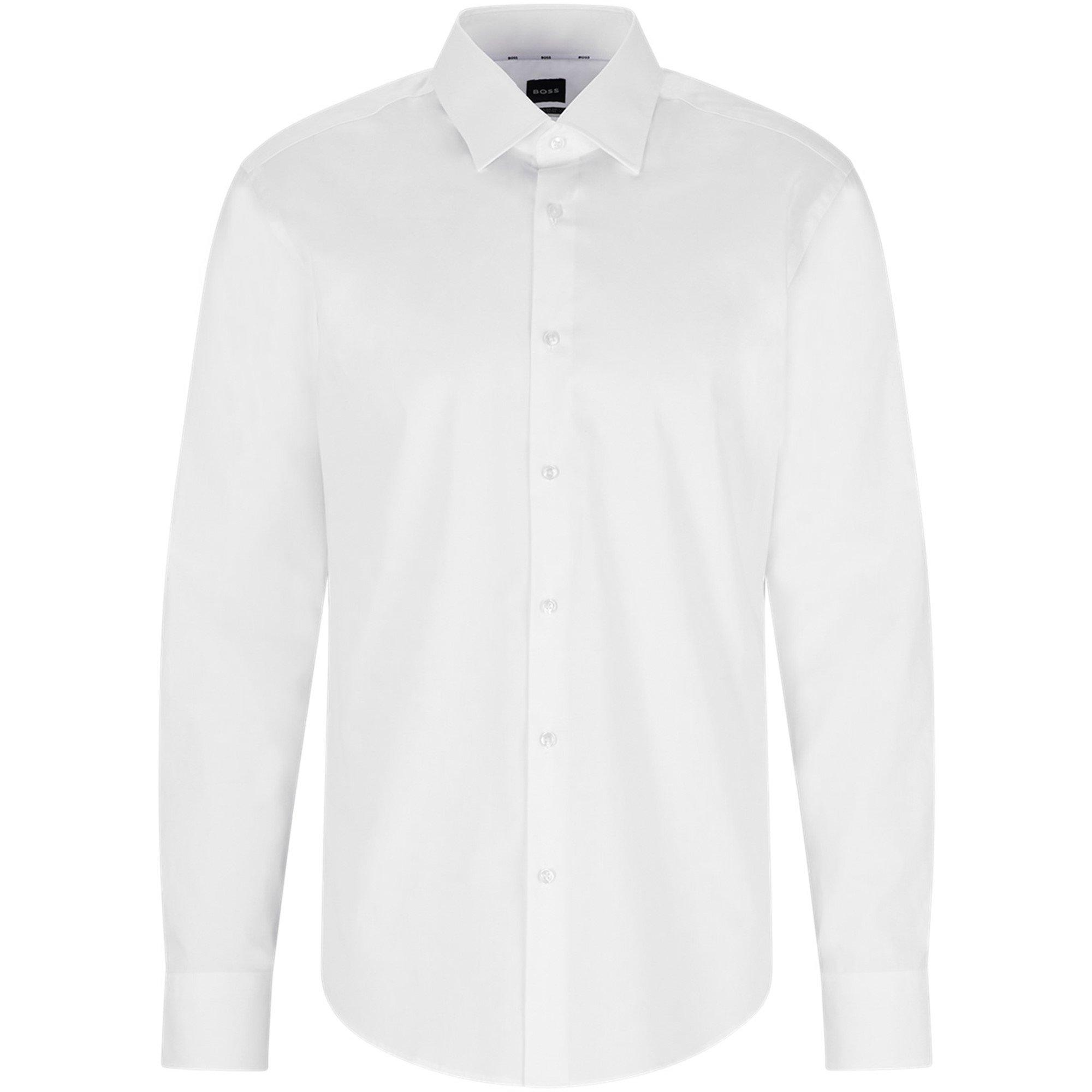 Boss Men's H-Joe-Kent Shirt, Impeccable Tailoring - White 100 - 18 inch