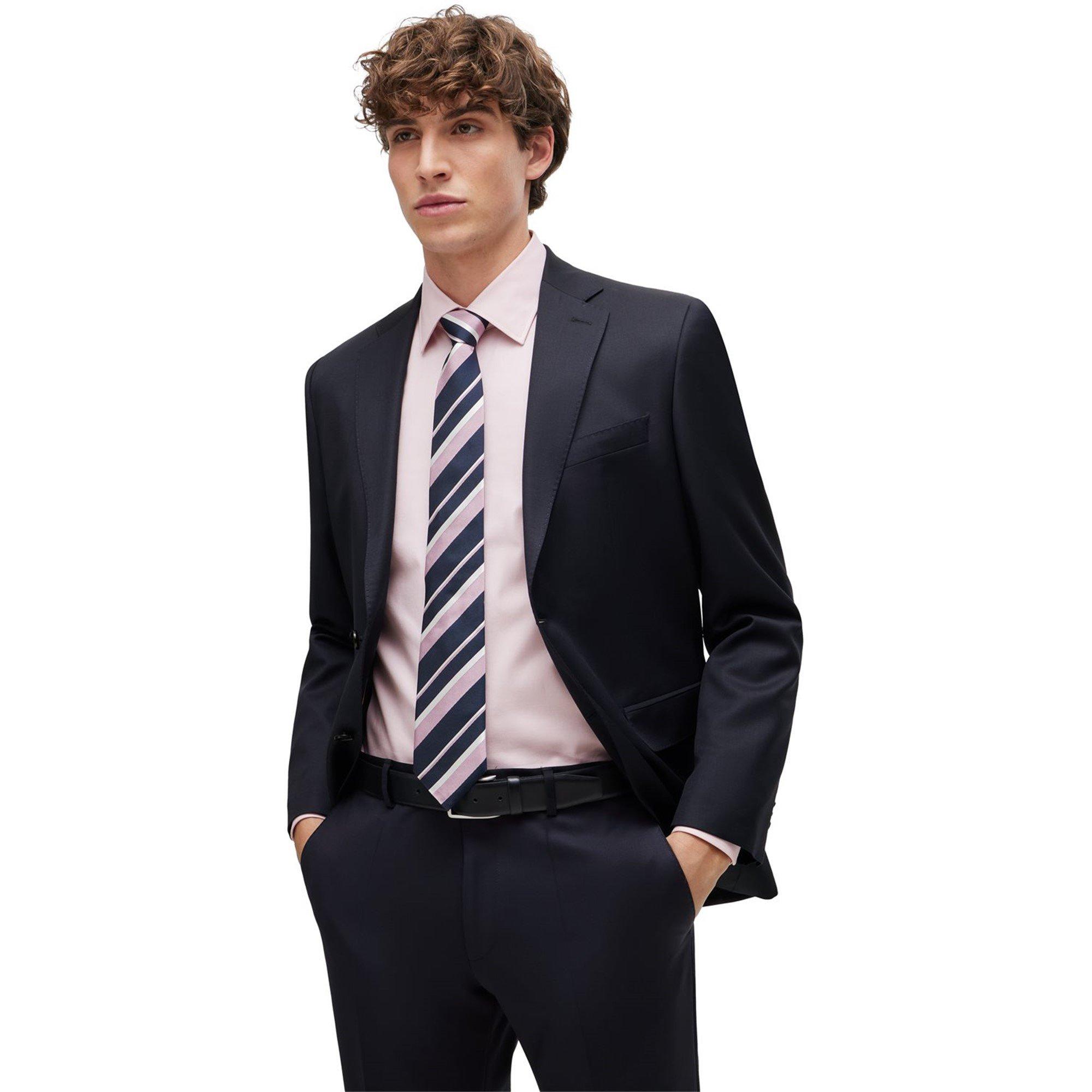 Pink 688 - Boss - Men's HBB HHANK Trim Plain Long-Sleeve Shirt - 6