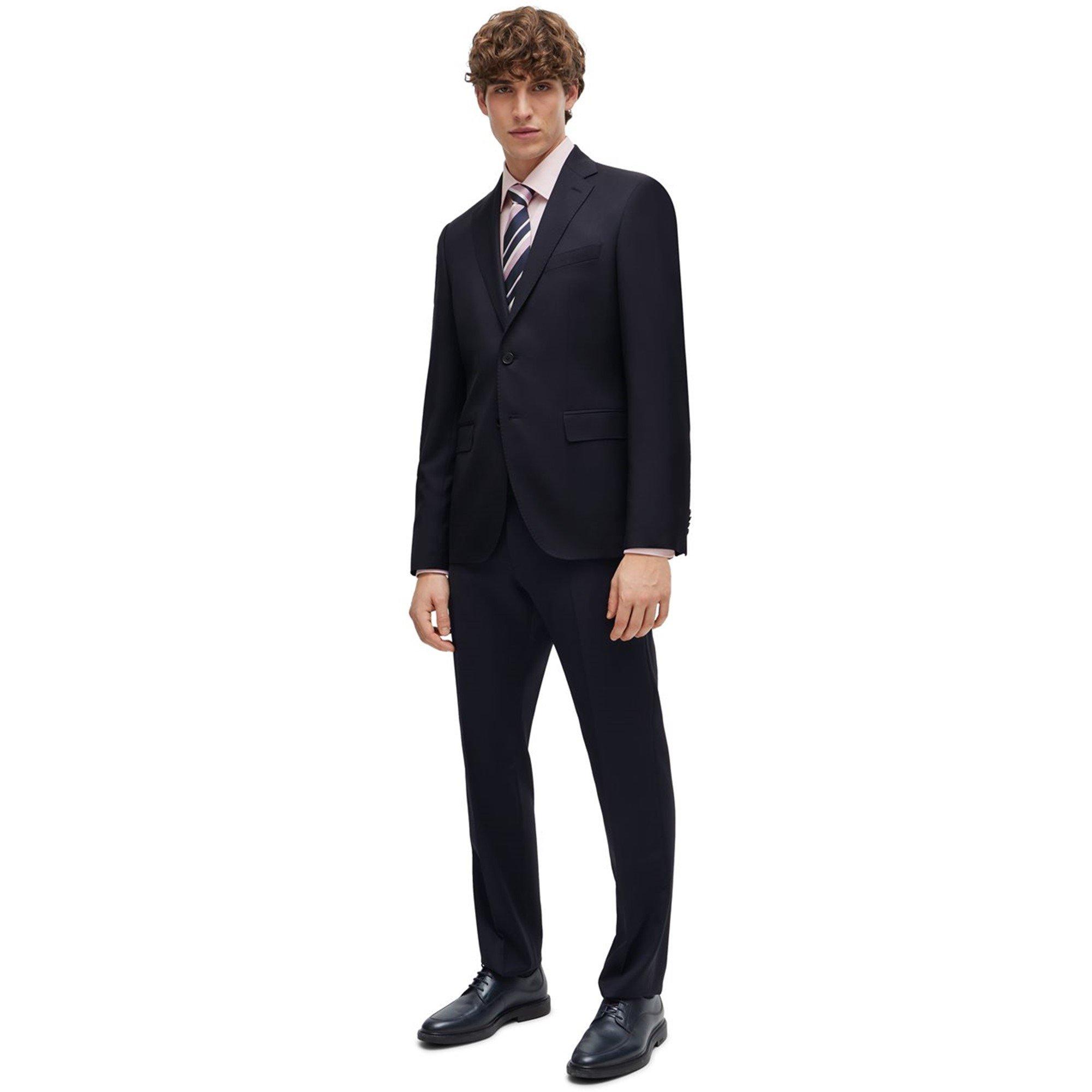 Pink 688 - Boss - Men's HBB HHANK Trim Plain Long-Sleeve Shirt - 7