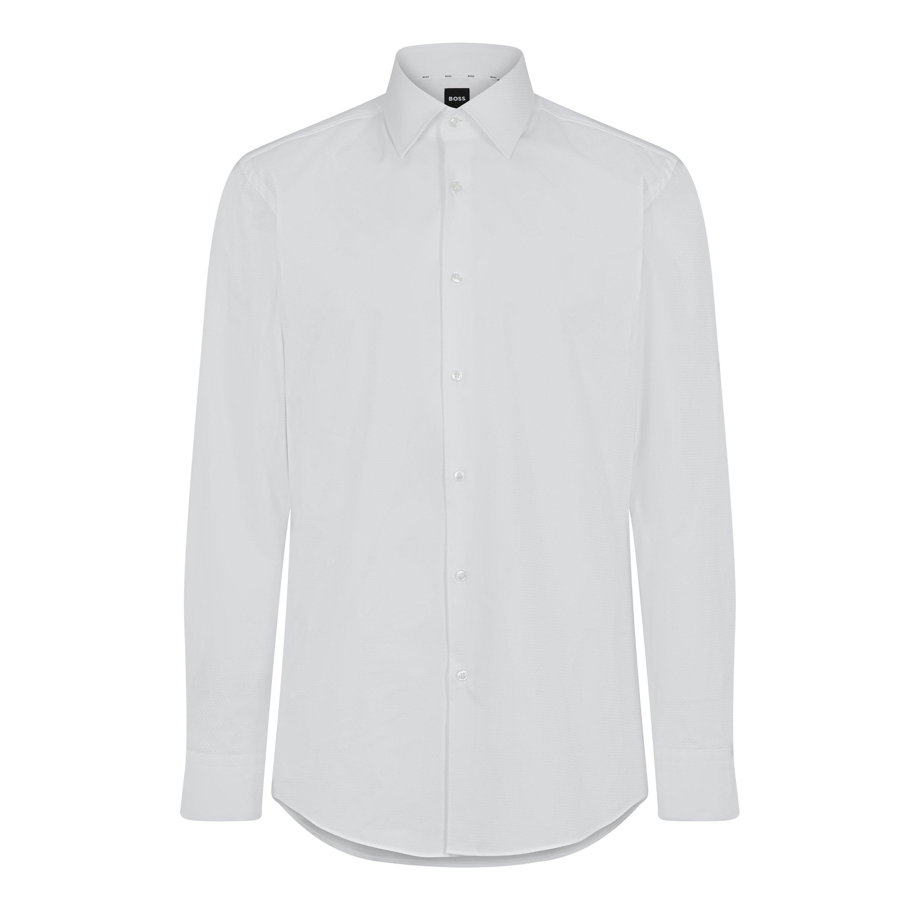 White 100 - Boss - Men's HBB HHANK Plain Long-Sleeve Shirt - 1