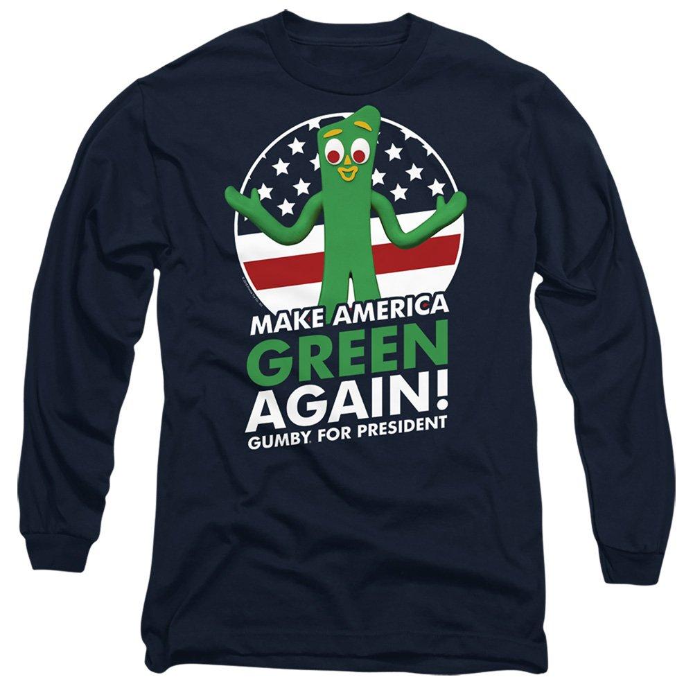 Navy - Other - Gumby For President Long Sleeve T-Shirt Navy - 1
