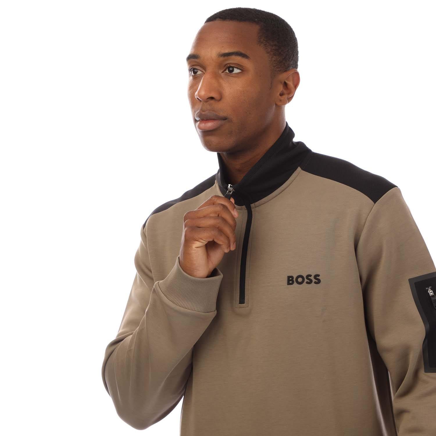 Green - Boss - Quarter-Zip Sweatshirt - 3