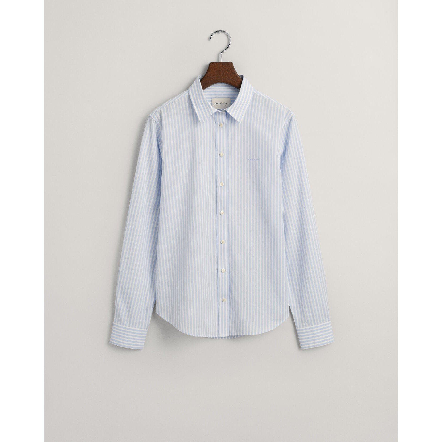 Gant Women's Poplin Striped Shirt - Light Blue - 10 (S)