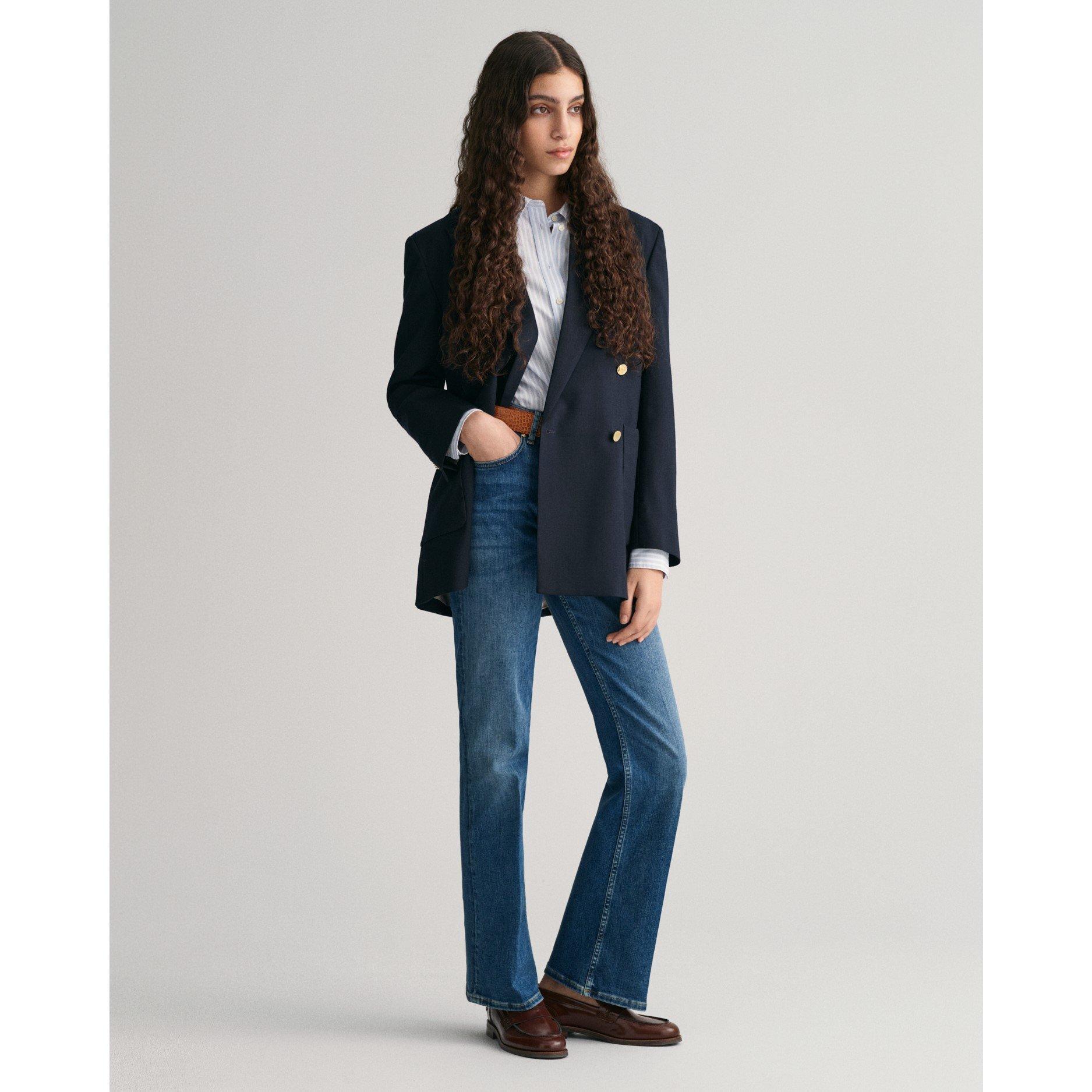 Lichtblauw - Gant - Poplin Striped Shirt - 8