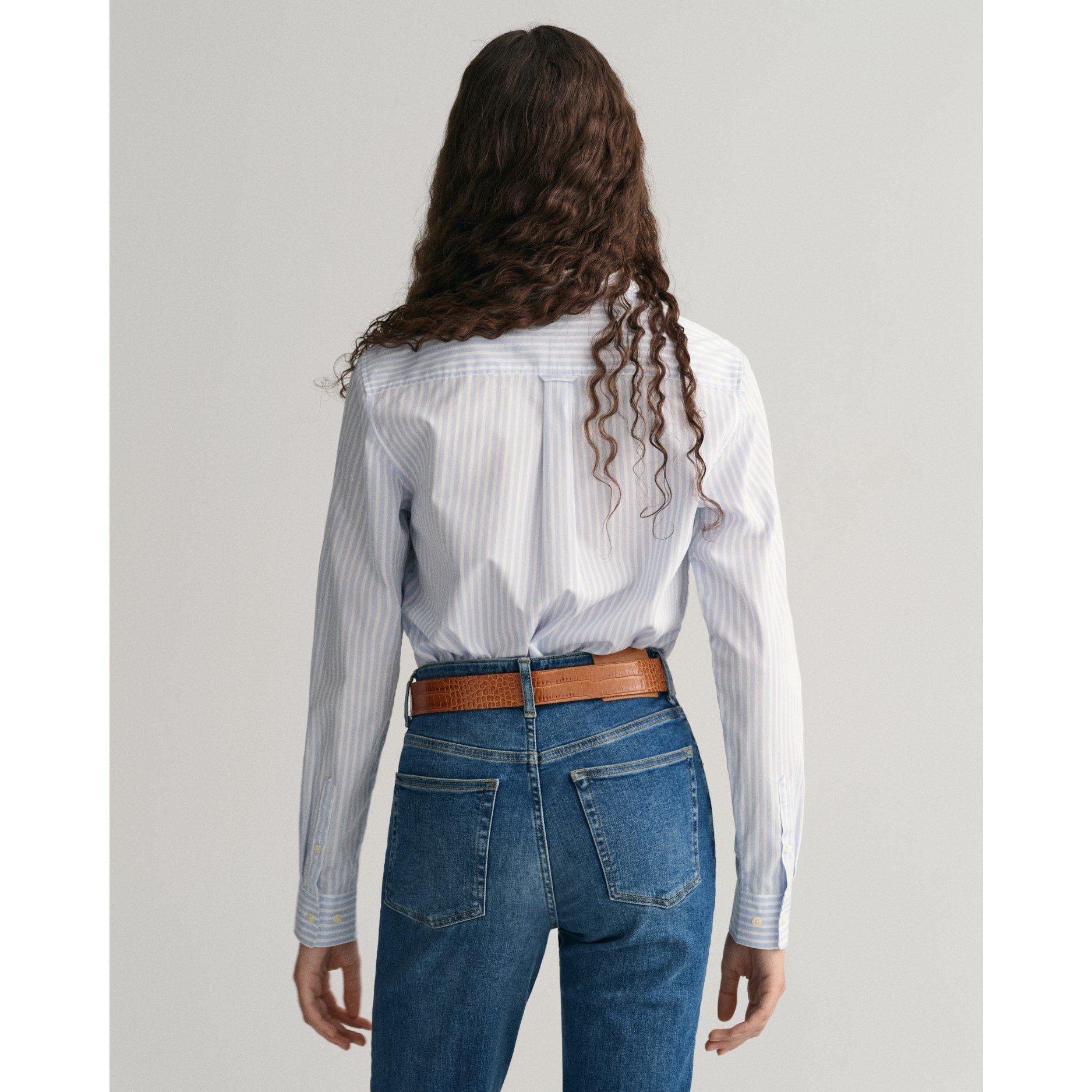 Lichtblauw - Gant - Poplin Striped Shirt - 4