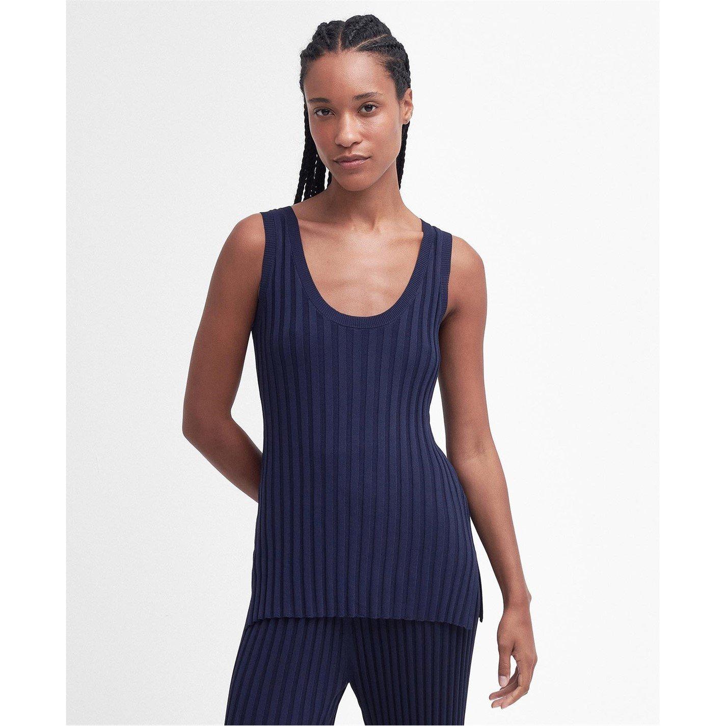 Navy - Barbour - Julia Sleeveless Knitted Top - 1