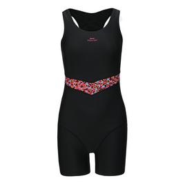 Slazenger Bar Logo Graphic Swimsuit Womens