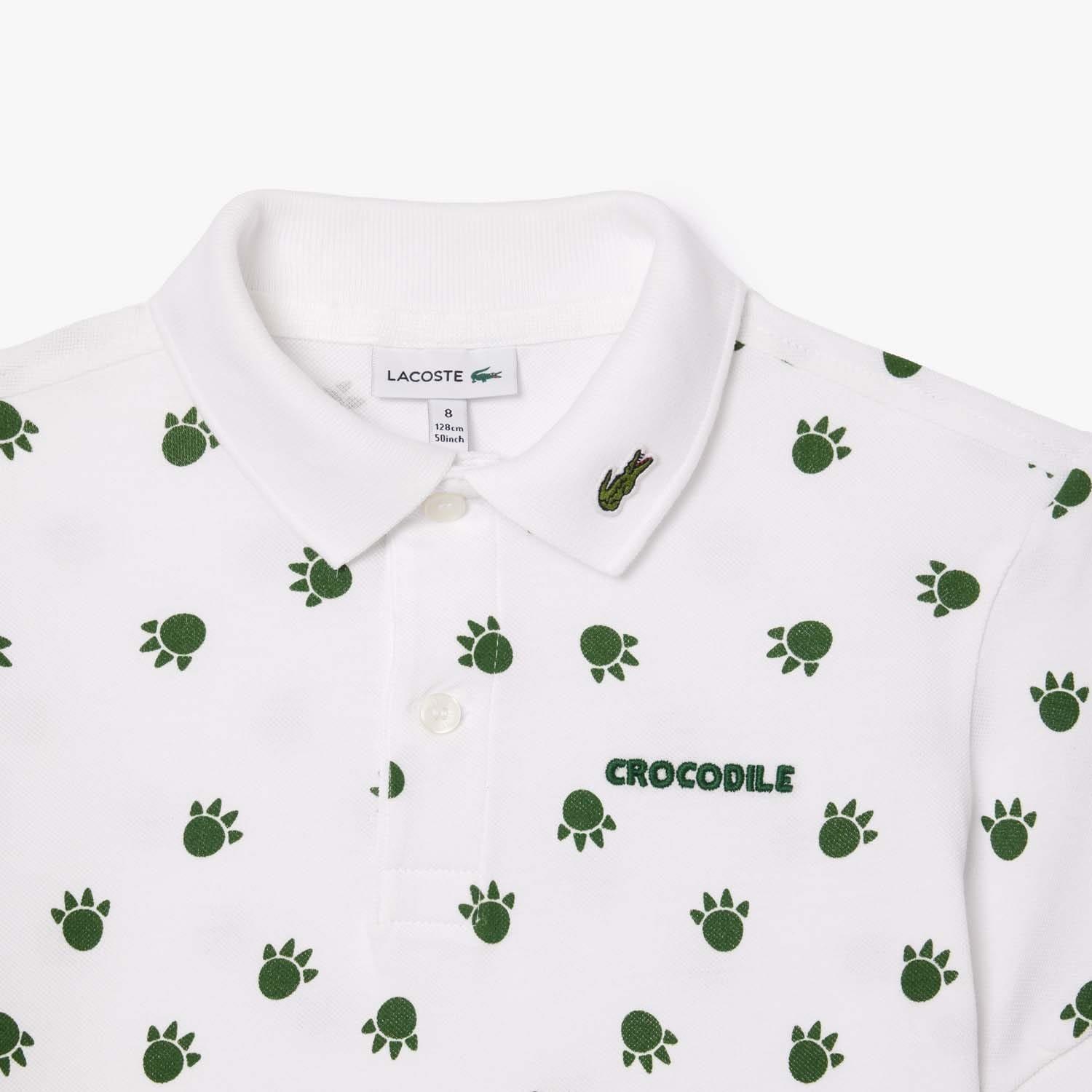White - Lacoste - Piqu¿ Print Polo Shirt - 3