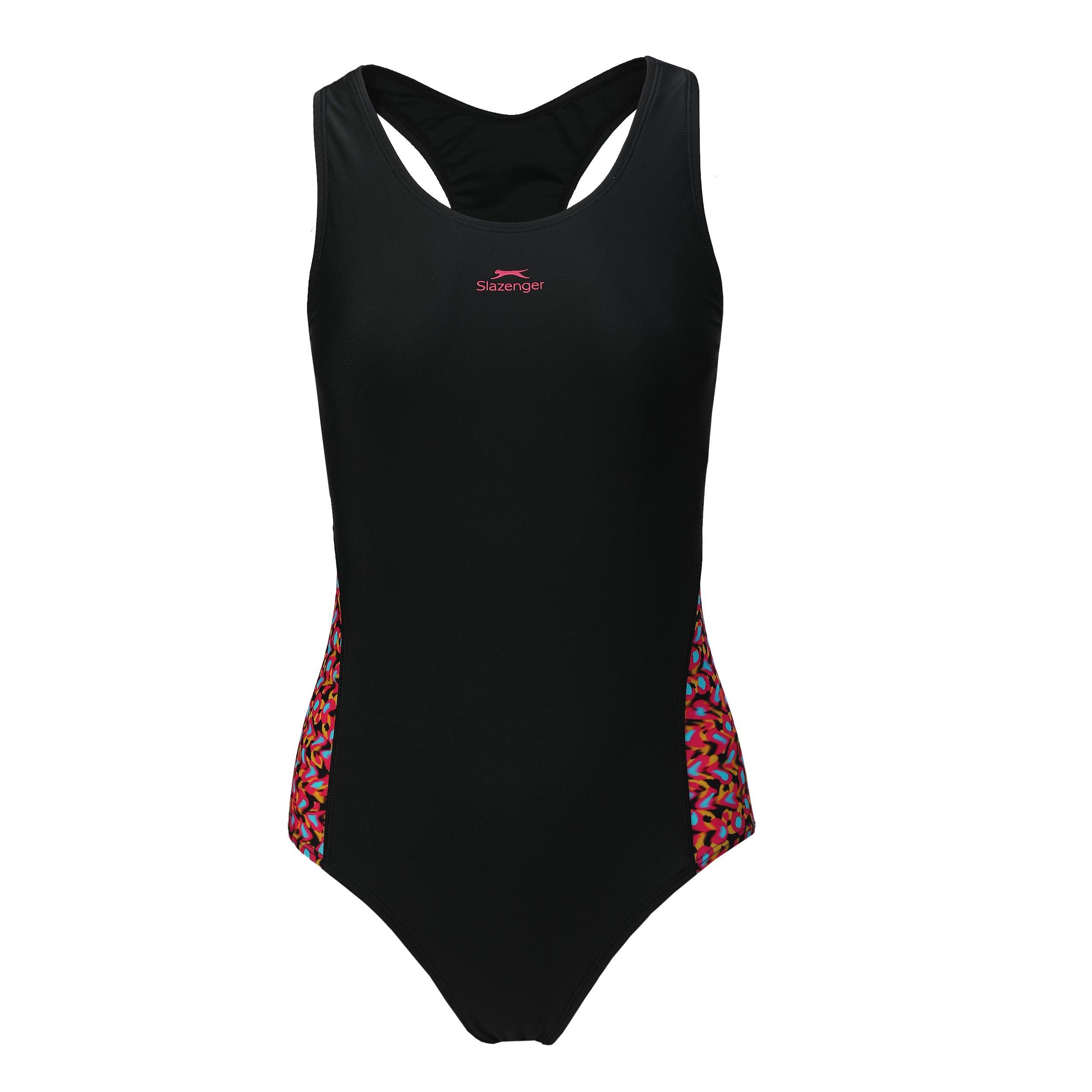 Black/Fuschia - Slazenger - Splice Racerback Swimsuit Womens - 1