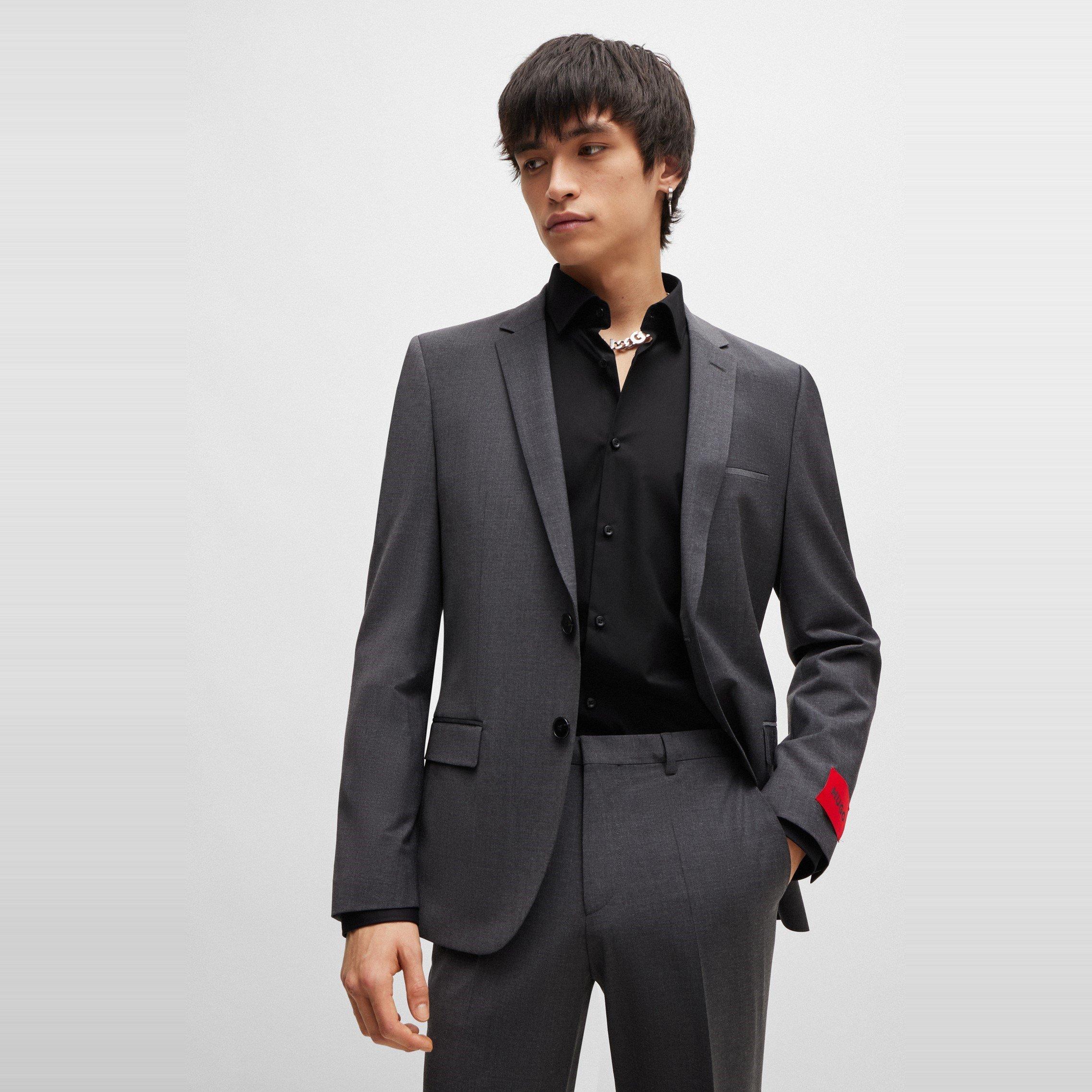 Black - Hugo - Men's Long-Sleeve Plain Shirt - 4