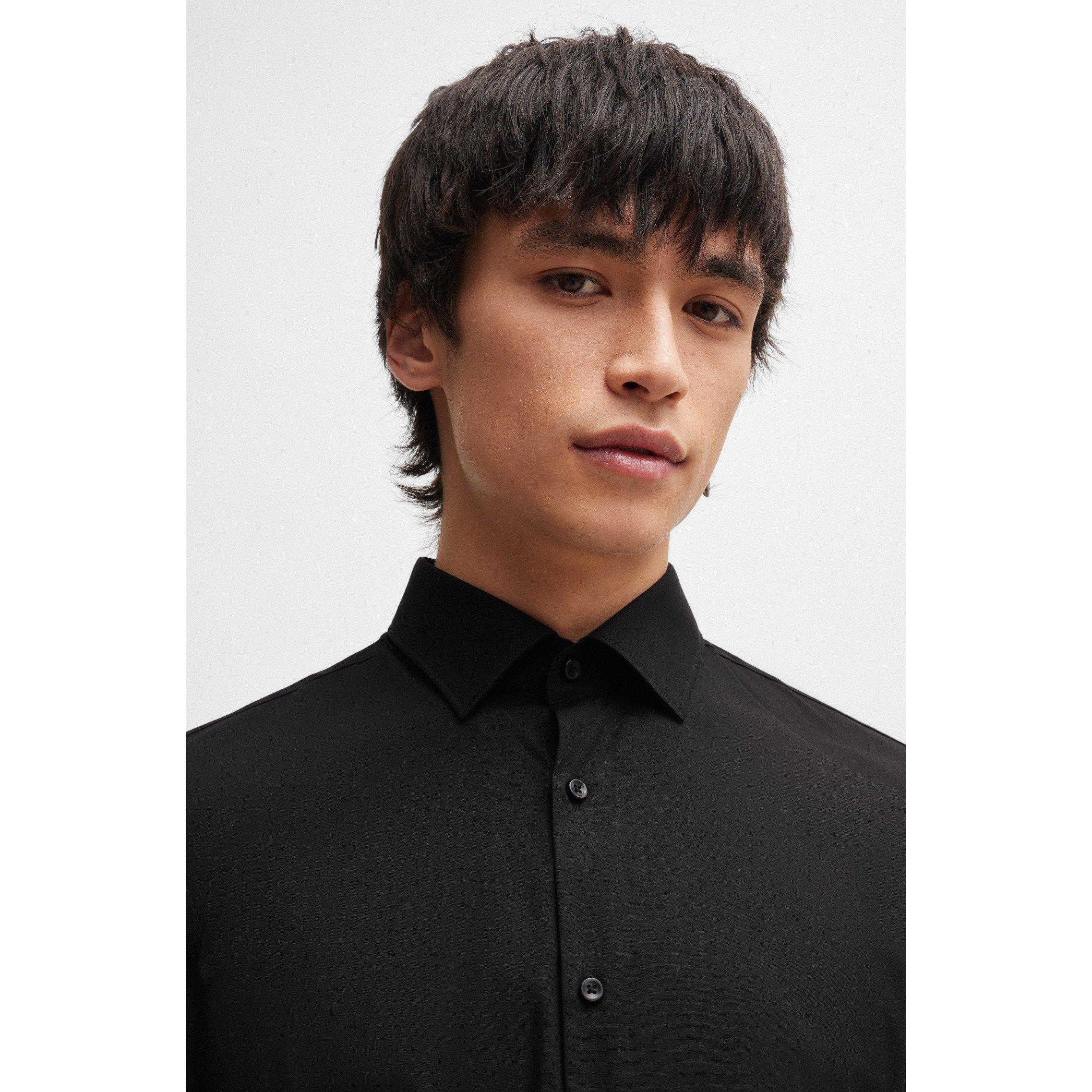 Black - Hugo - Men's Long-Sleeve Plain Shirt - 5
