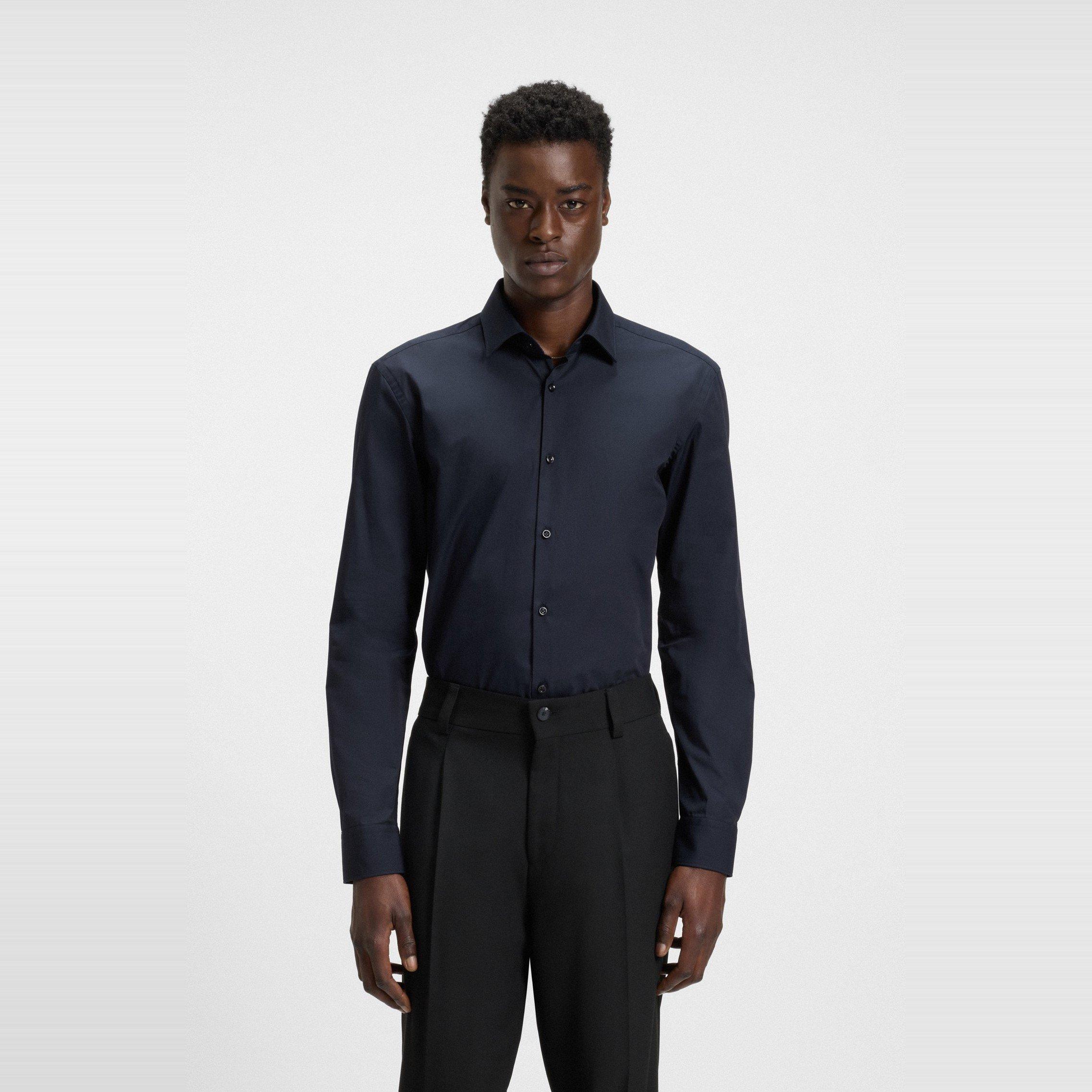 Navy - Hugo - Men's Long-Sleeve Plain Shirt - 2