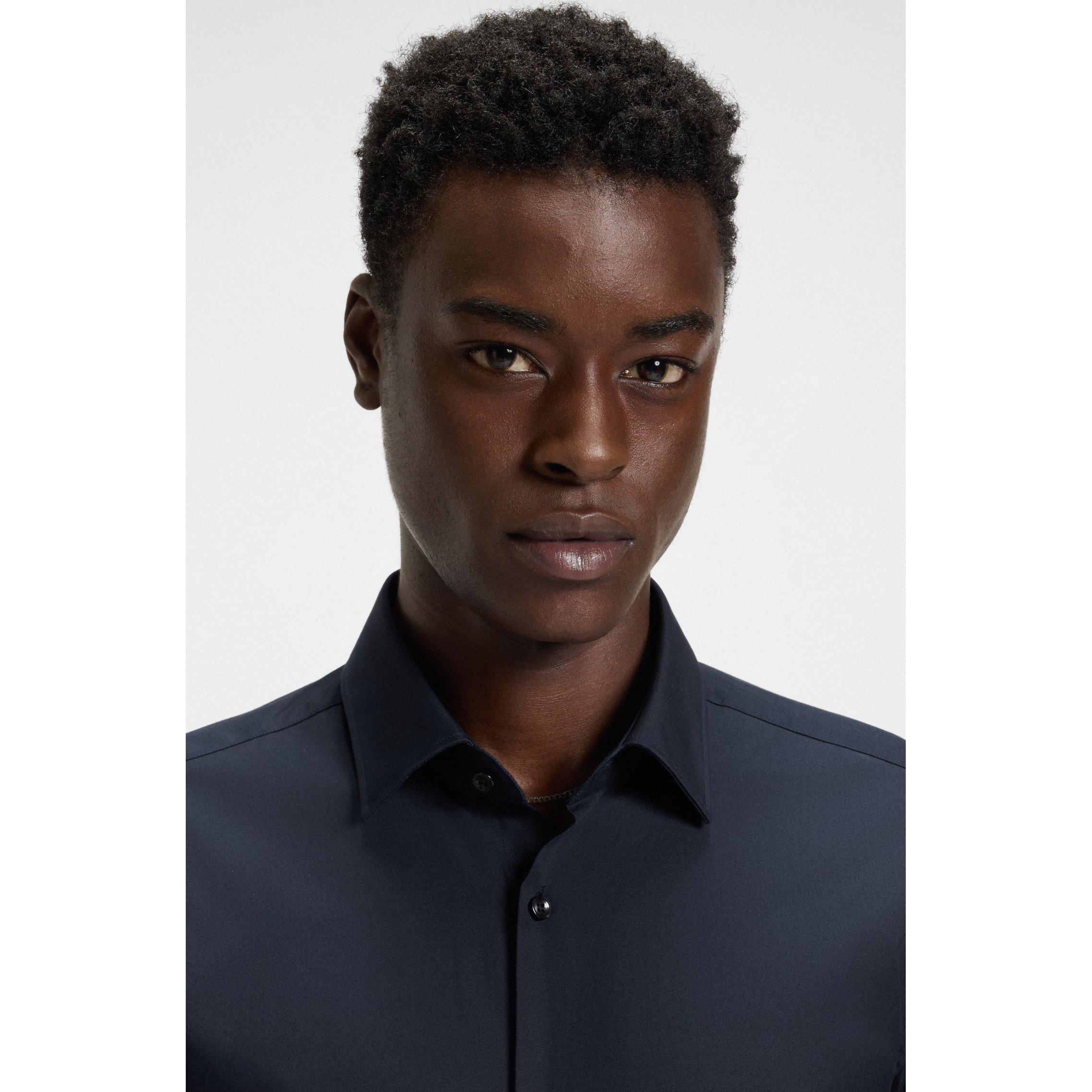 Navy - Hugo - Men's Long-Sleeve Plain Shirt - 5