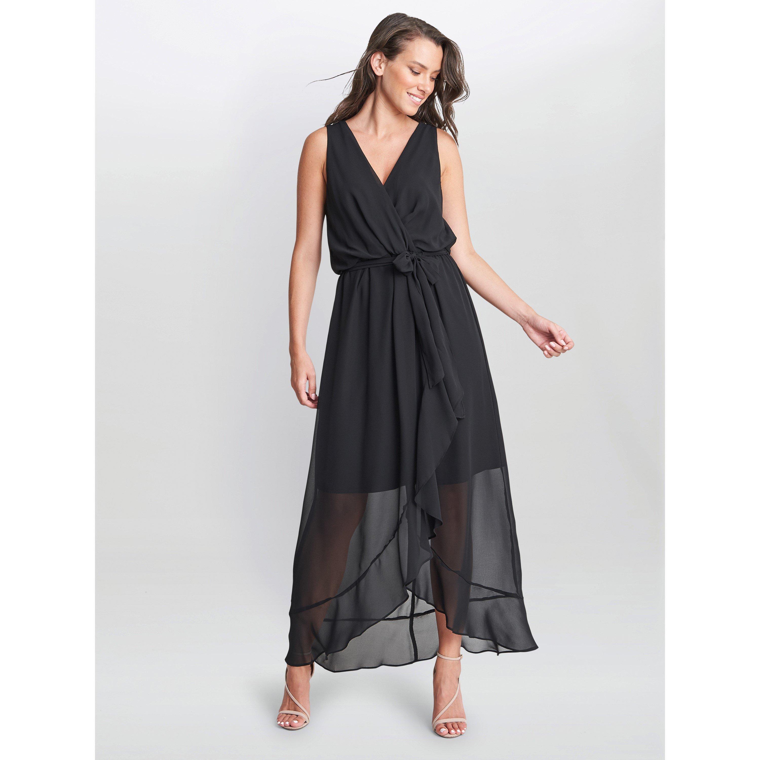 Gina Bacconi Women's Imogen Sleevless Wrap Dress - Black - 20