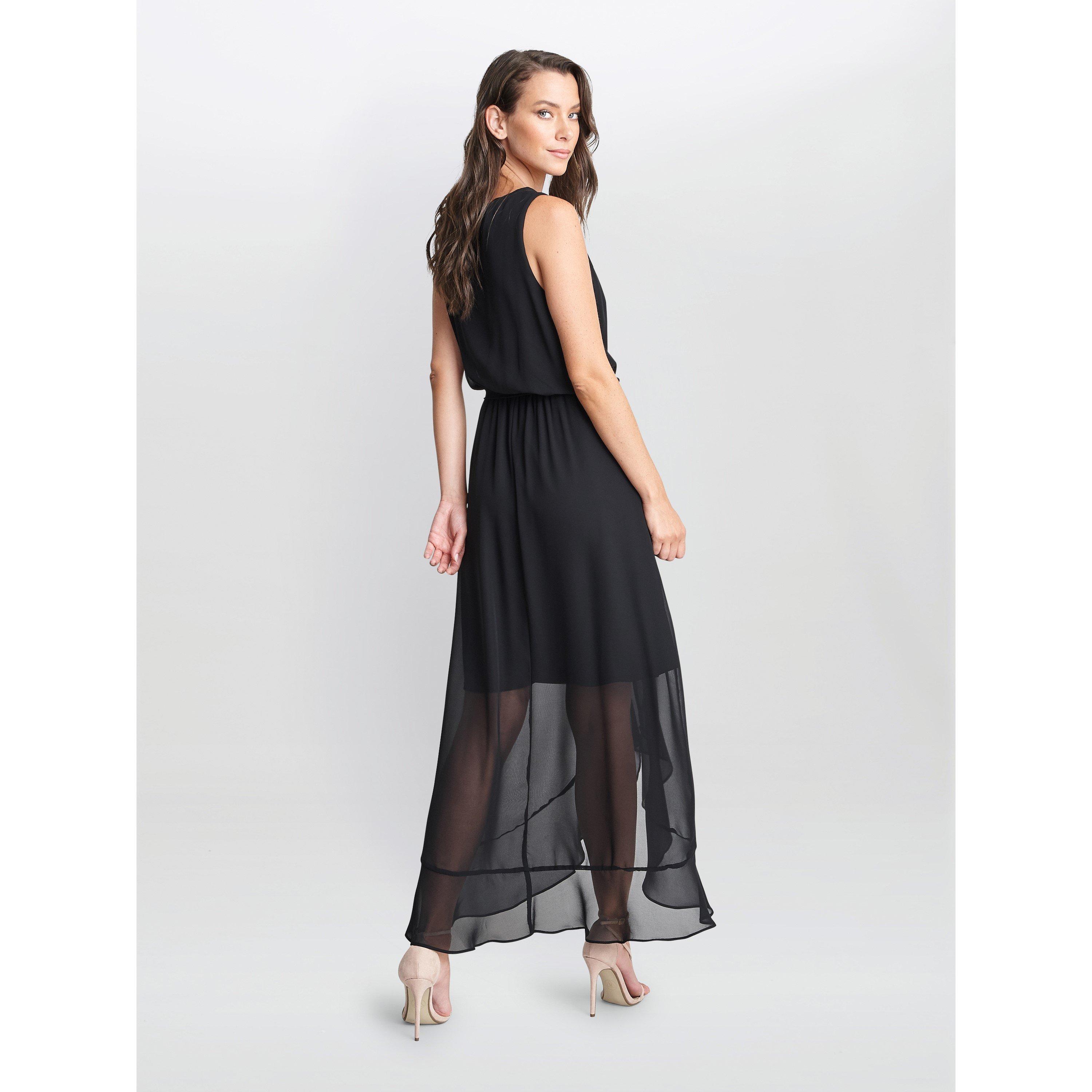Black - Gina Bacconi - Imogen Sleevless Wrap Dress - 2