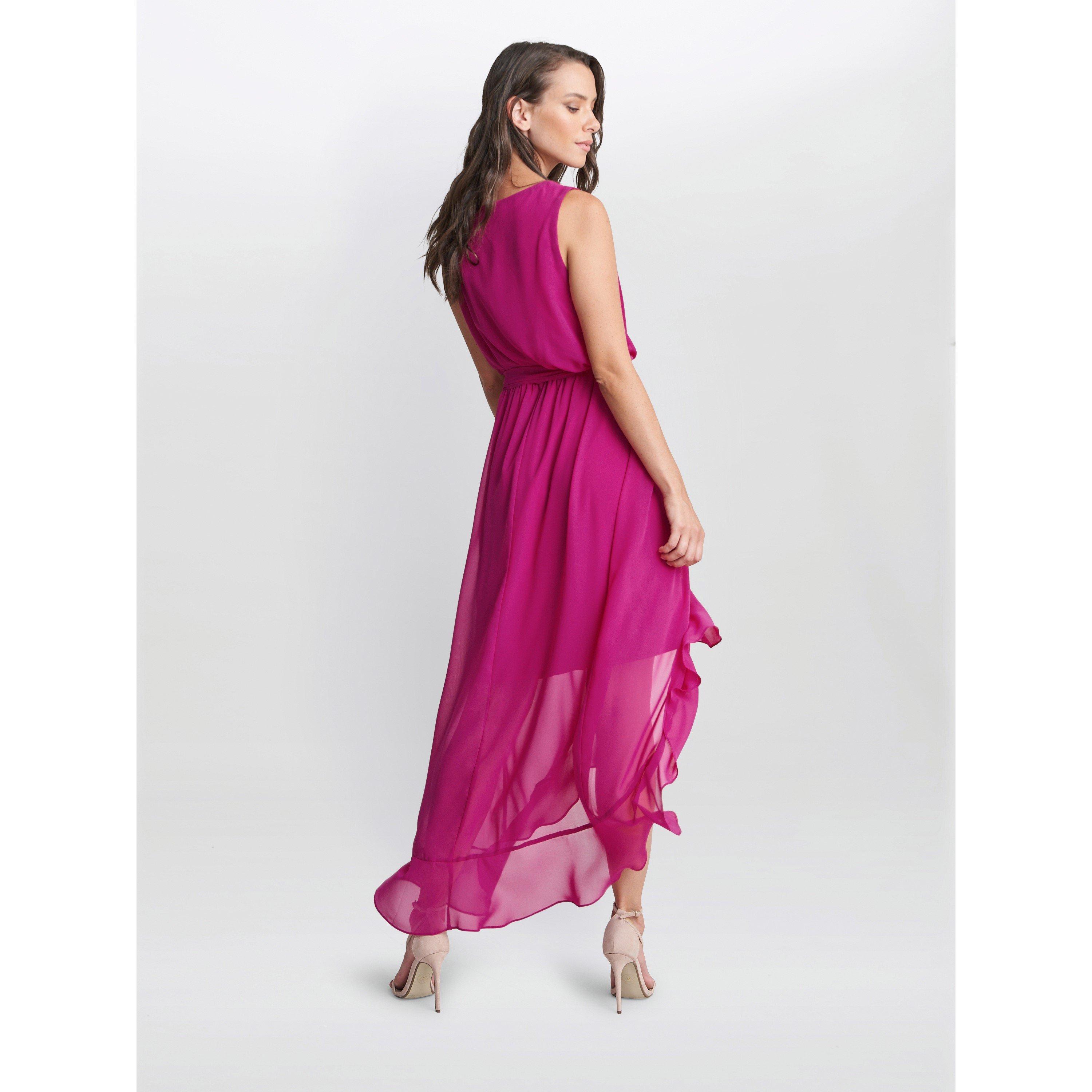 Fuschia - Gina Bacconi - Imogen Sleevless Wrap Dress - 2