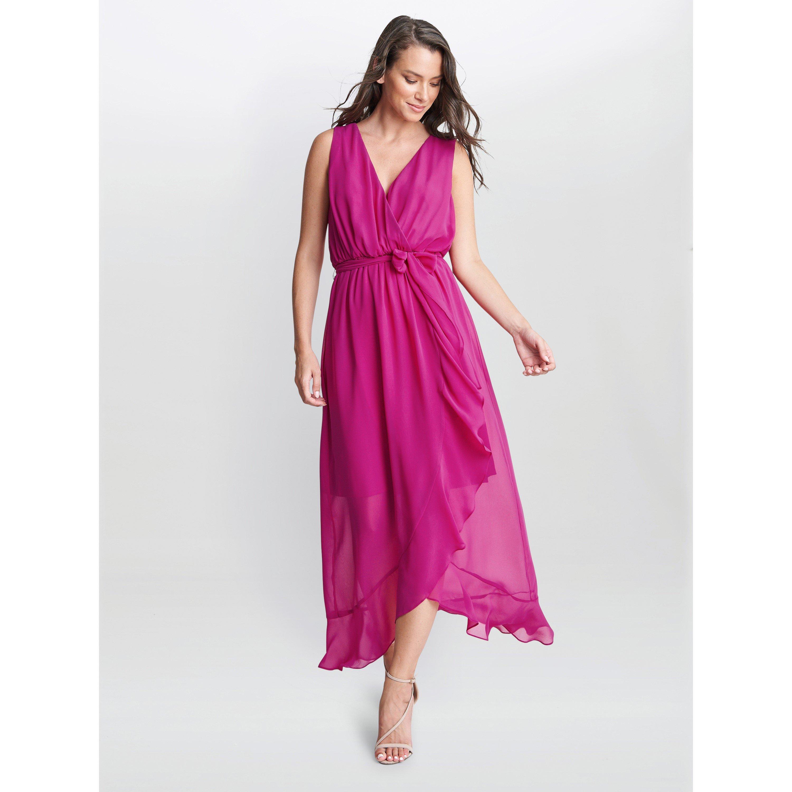 Fuschia - Gina Bacconi - Imogen Sleevless Wrap Dress - 6