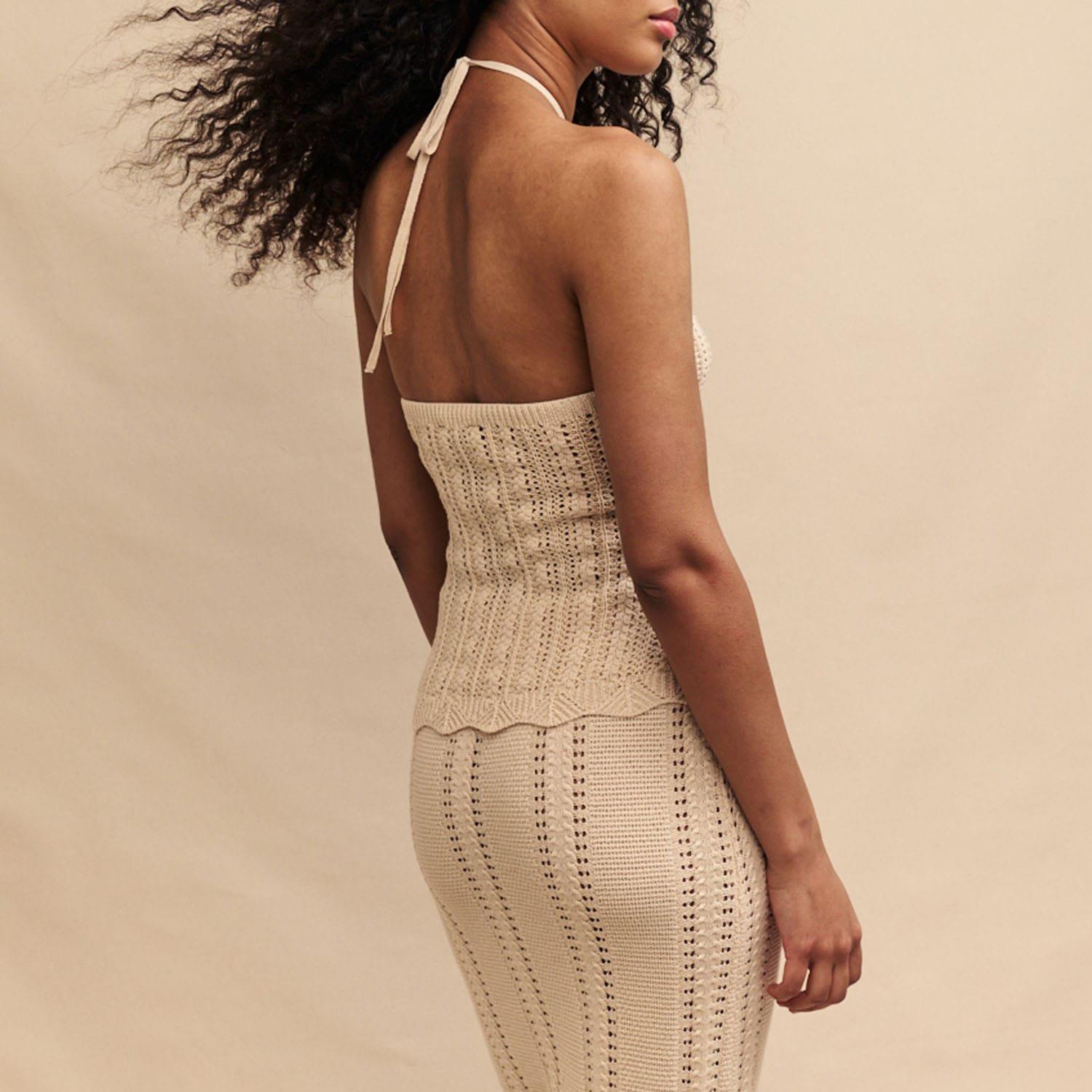 Cream - Nobodys Child - Mock Crochet Halter Top - 2