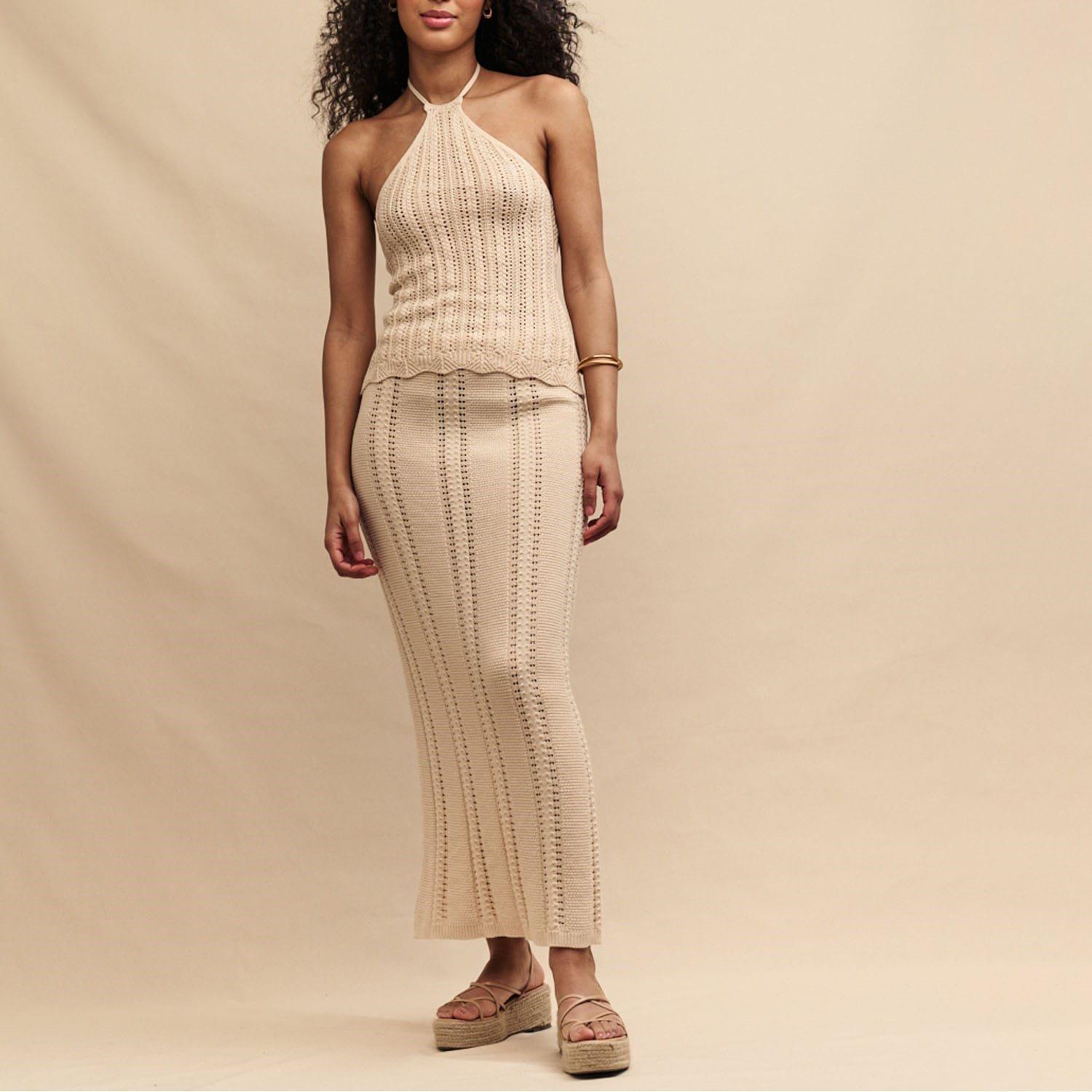 Cream - Nobodys Child - Mock Crochet Halter Top - 4