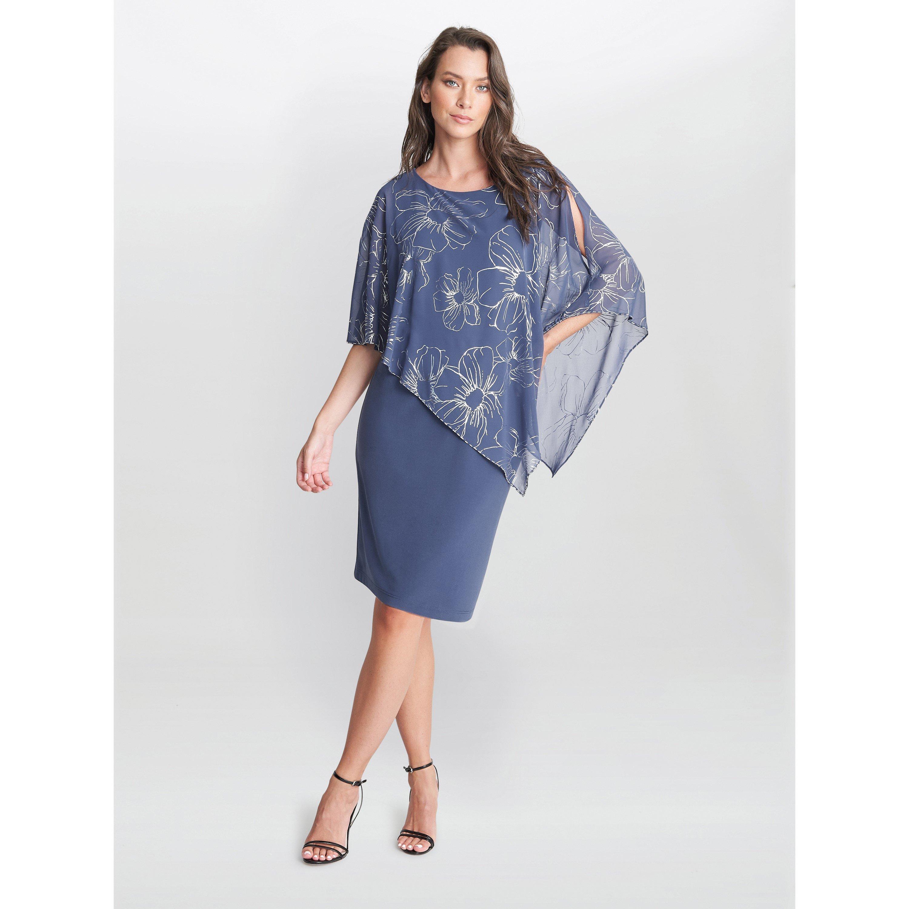 Wedgewood - Gina Bacconi - Fiona Floral Glittered Asymmetric Dress - 3