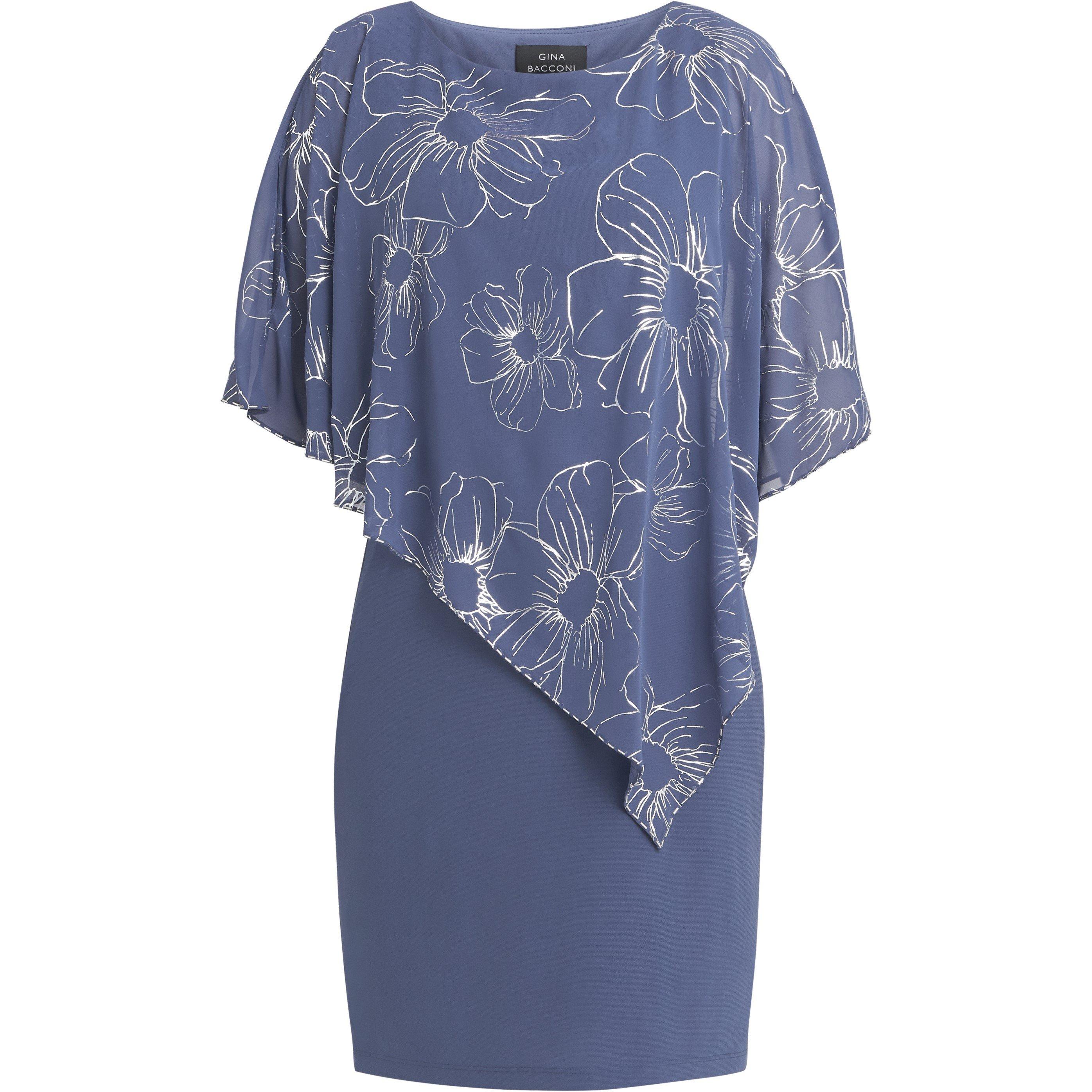 Wedgewood - Gina Bacconi - Fiona Floral Glittered Asymmetric Dress - 4