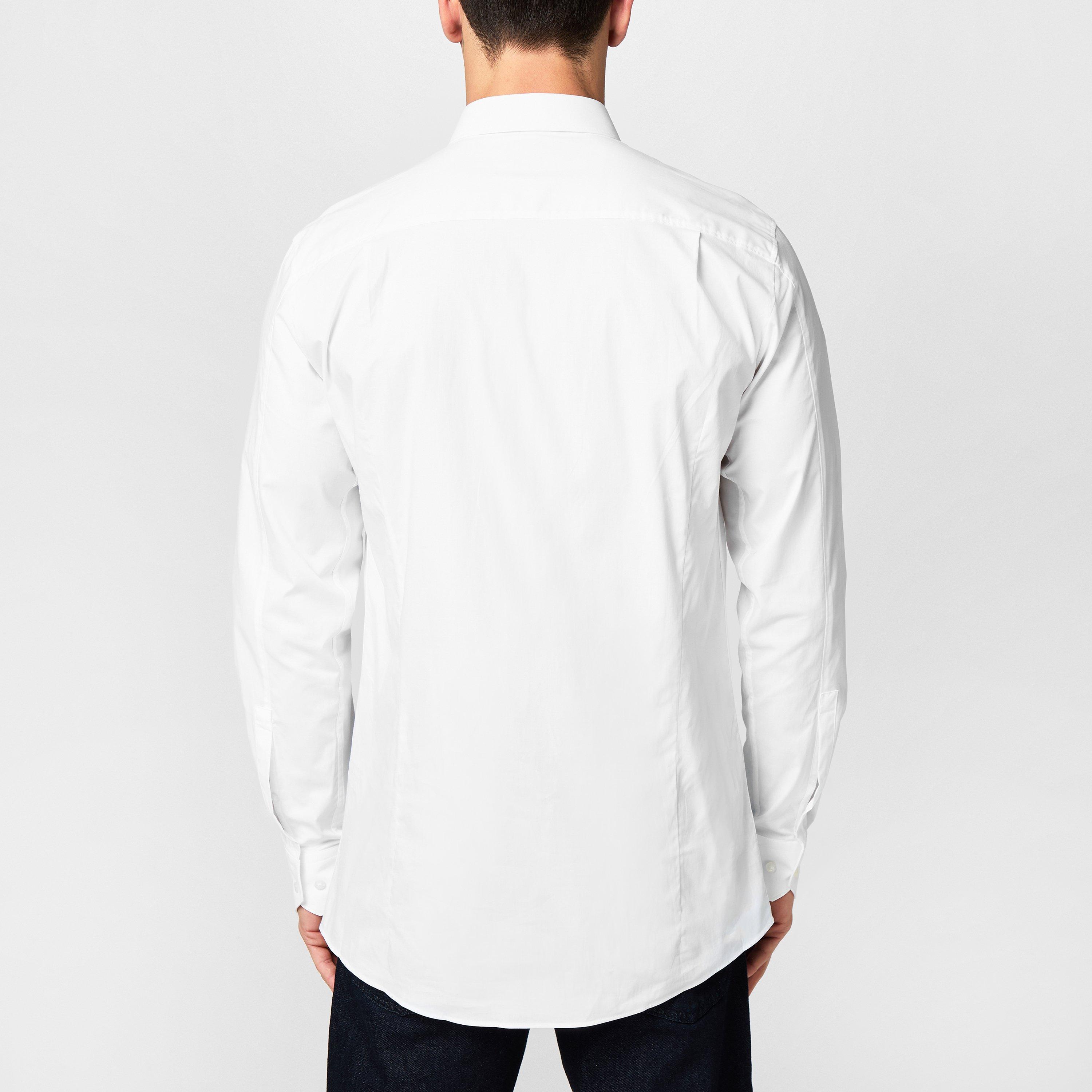 Open White 199 - Hugo - Men's Elisha Long Sleeve Plain Shirt - 4