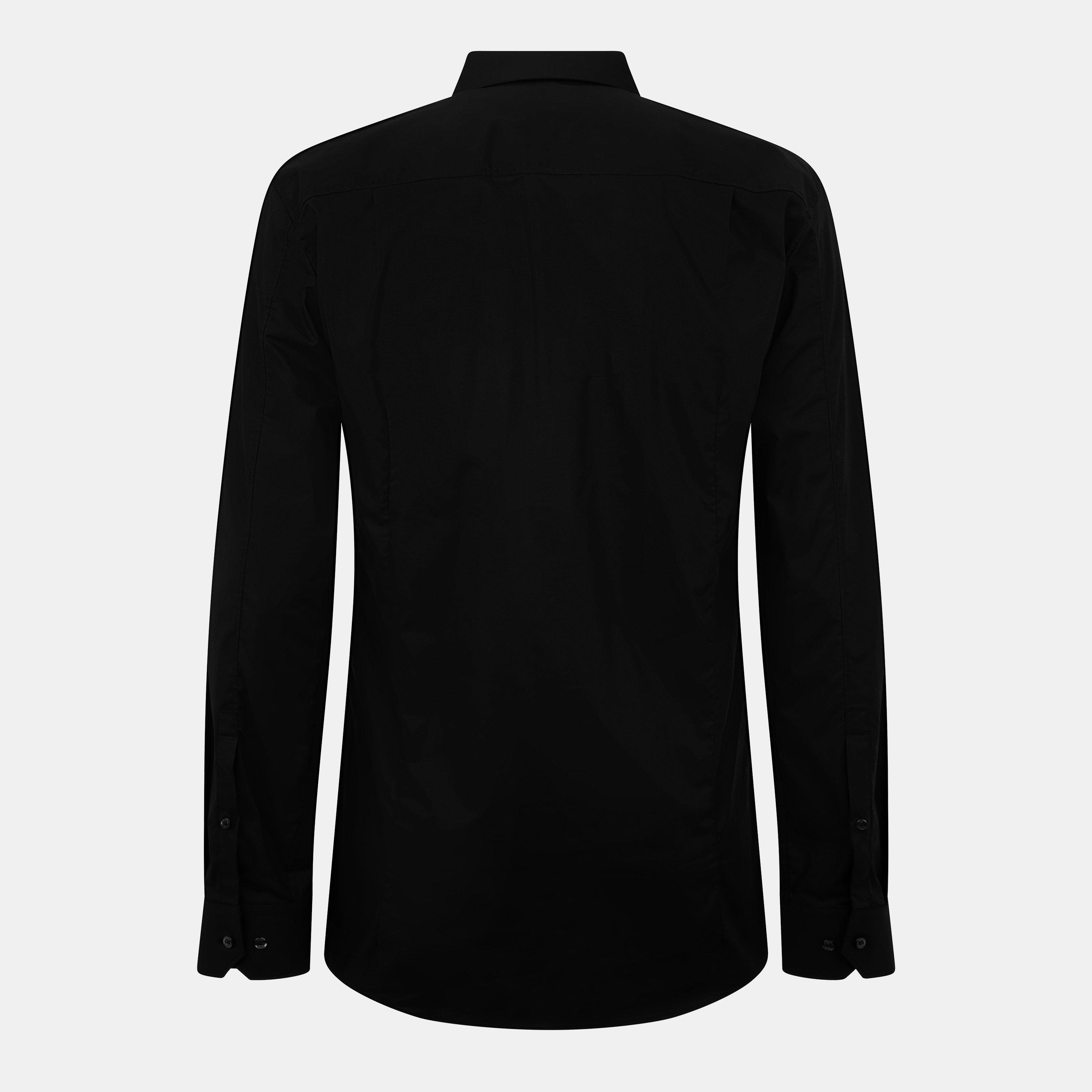 Black 001 - Hugo - Men's Elisha Long Sleeve Plain Shirt - 2
