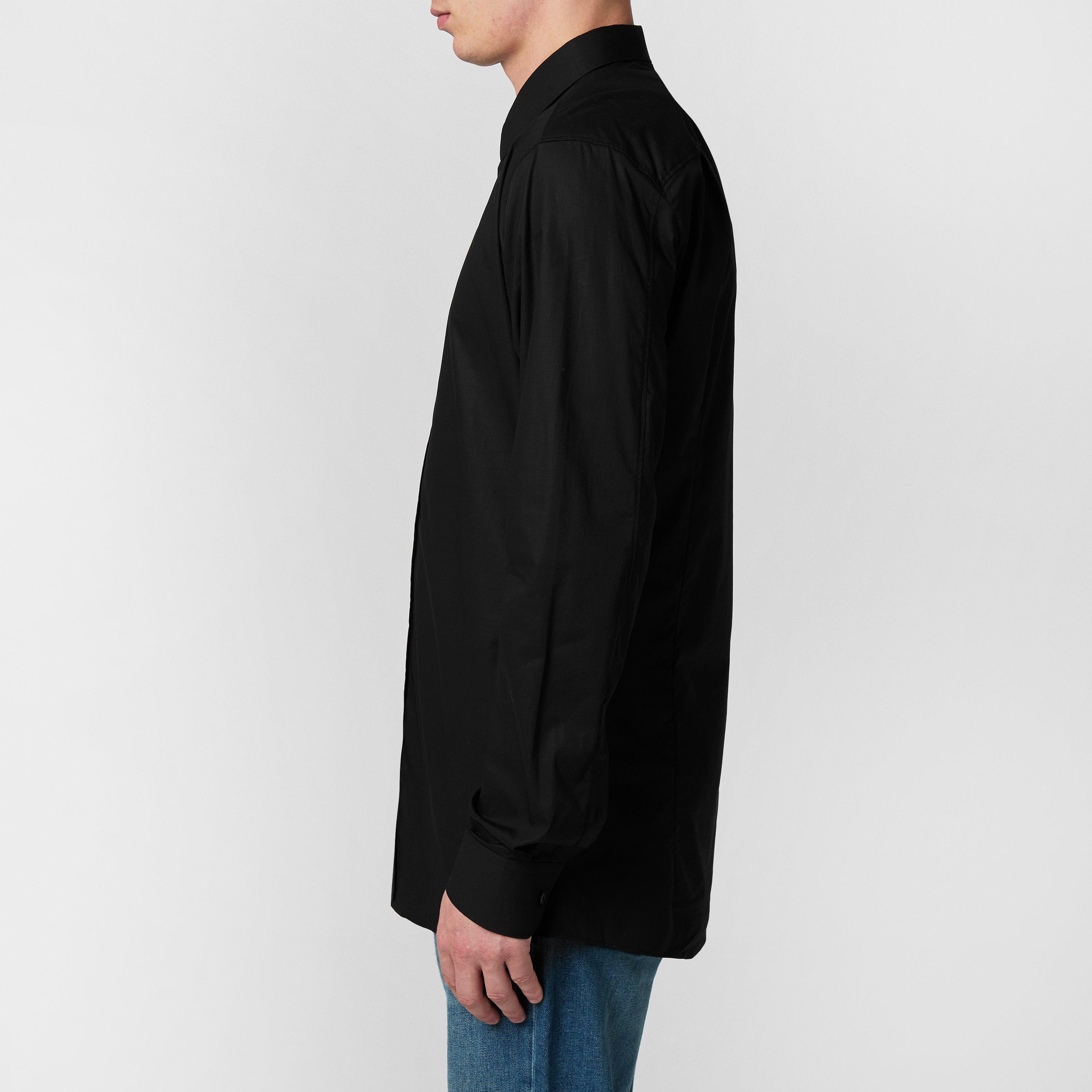 Black 001 - Hugo - Men's Elisha Long Sleeve Plain Shirt - 5