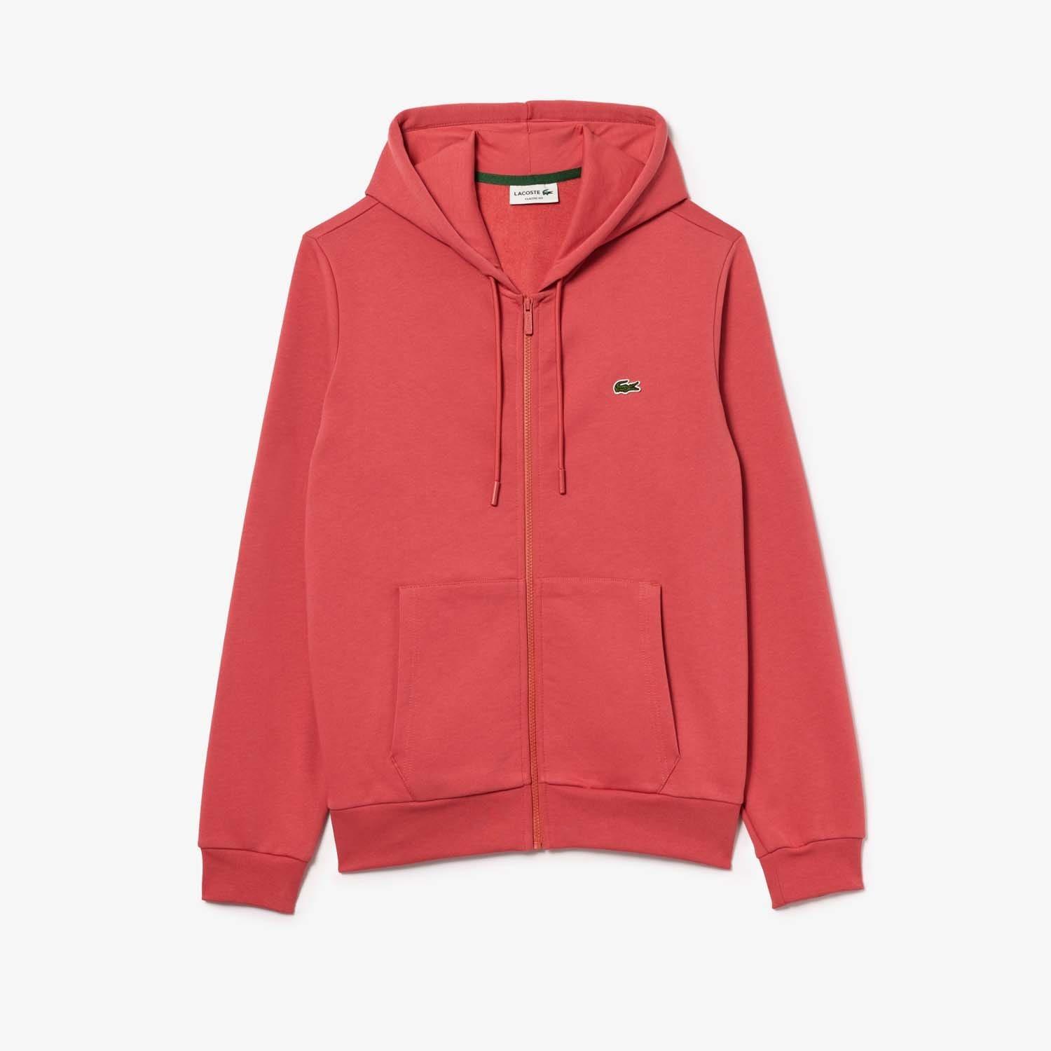 Red - Lacoste - Zip-Up Fleece Hoodie - 1