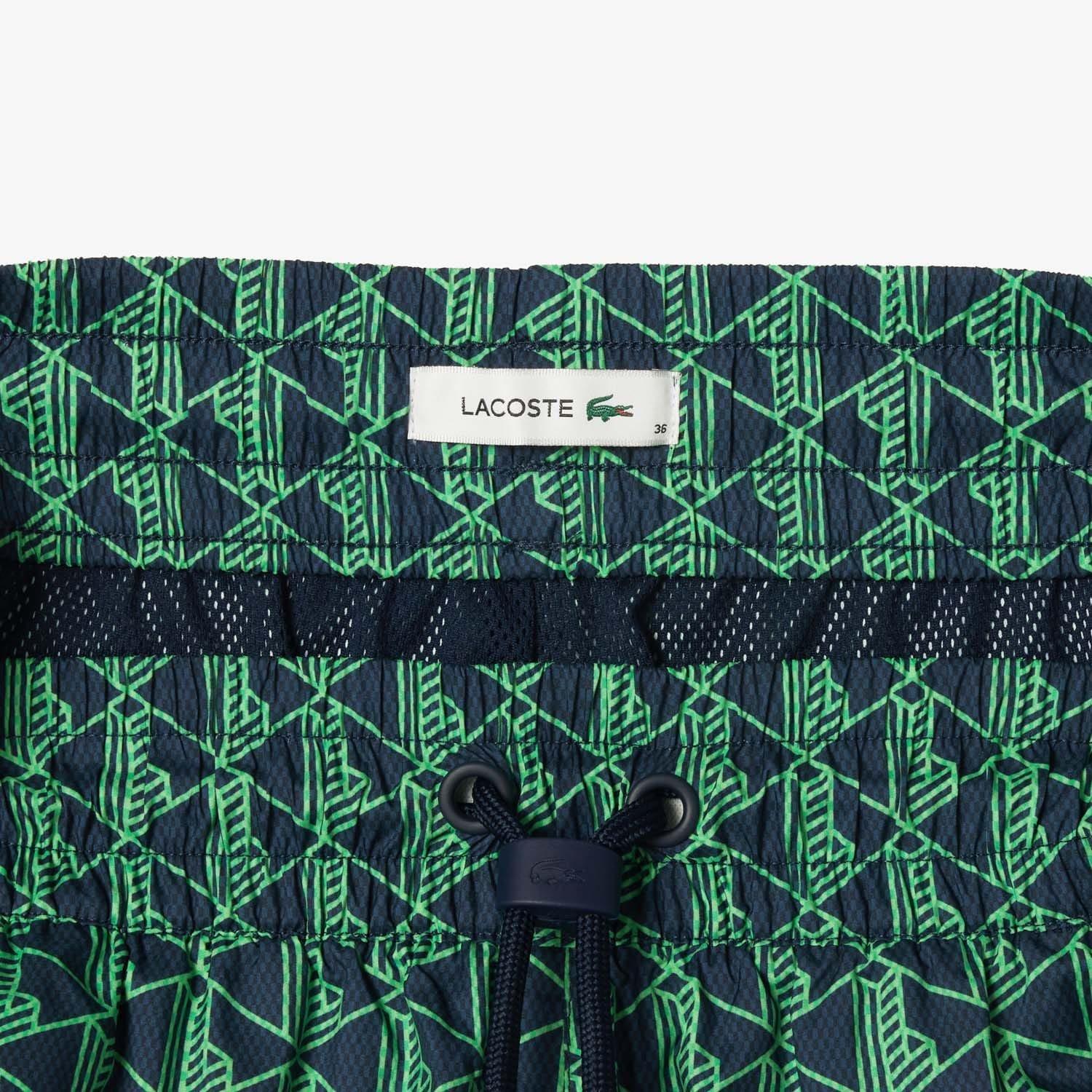 Multi Colour - Lacoste - Monogram Print Bermuda Shorts - 5