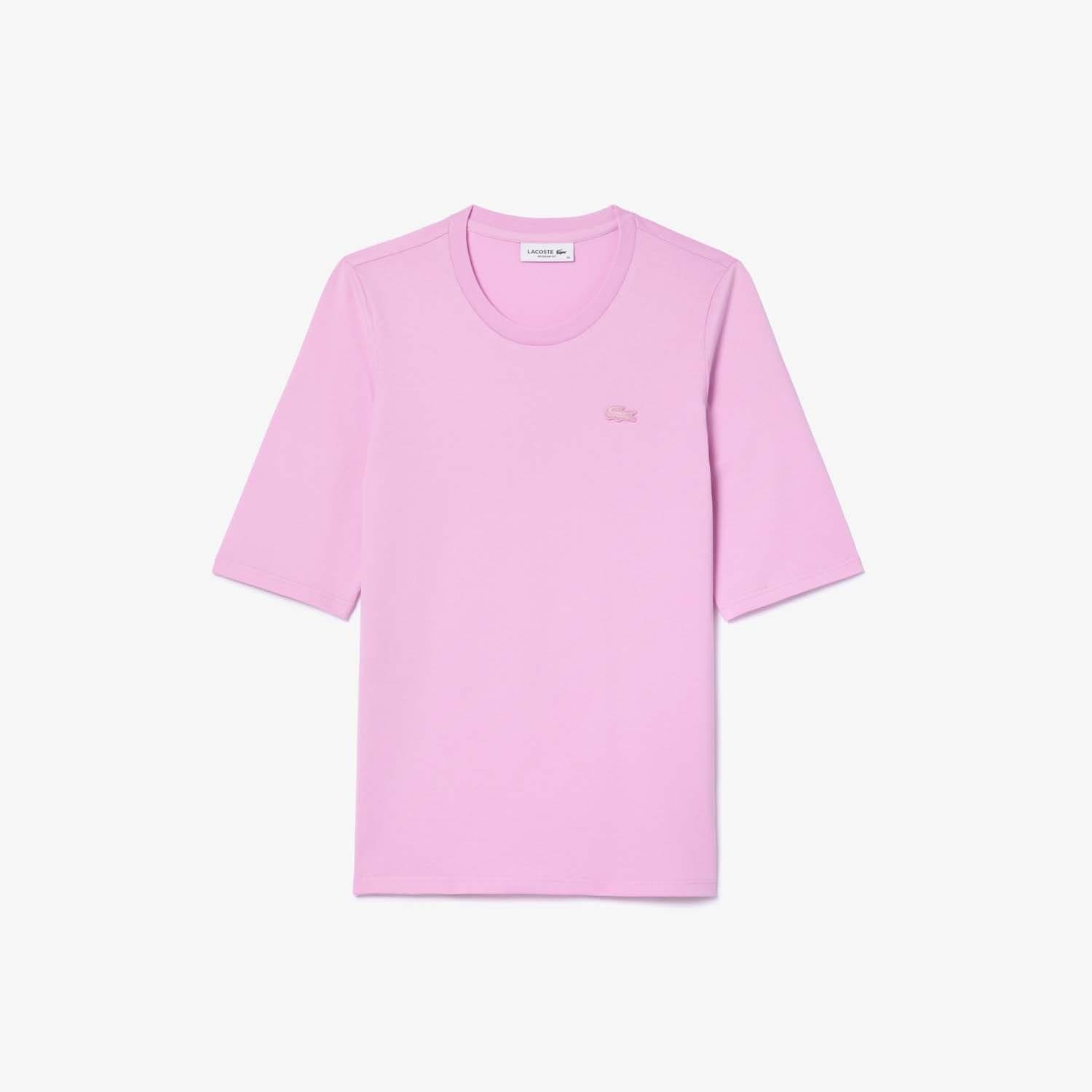 Pink - Lacoste - Soft Cotton Three Quarter Sleeve T-Shirt - 1