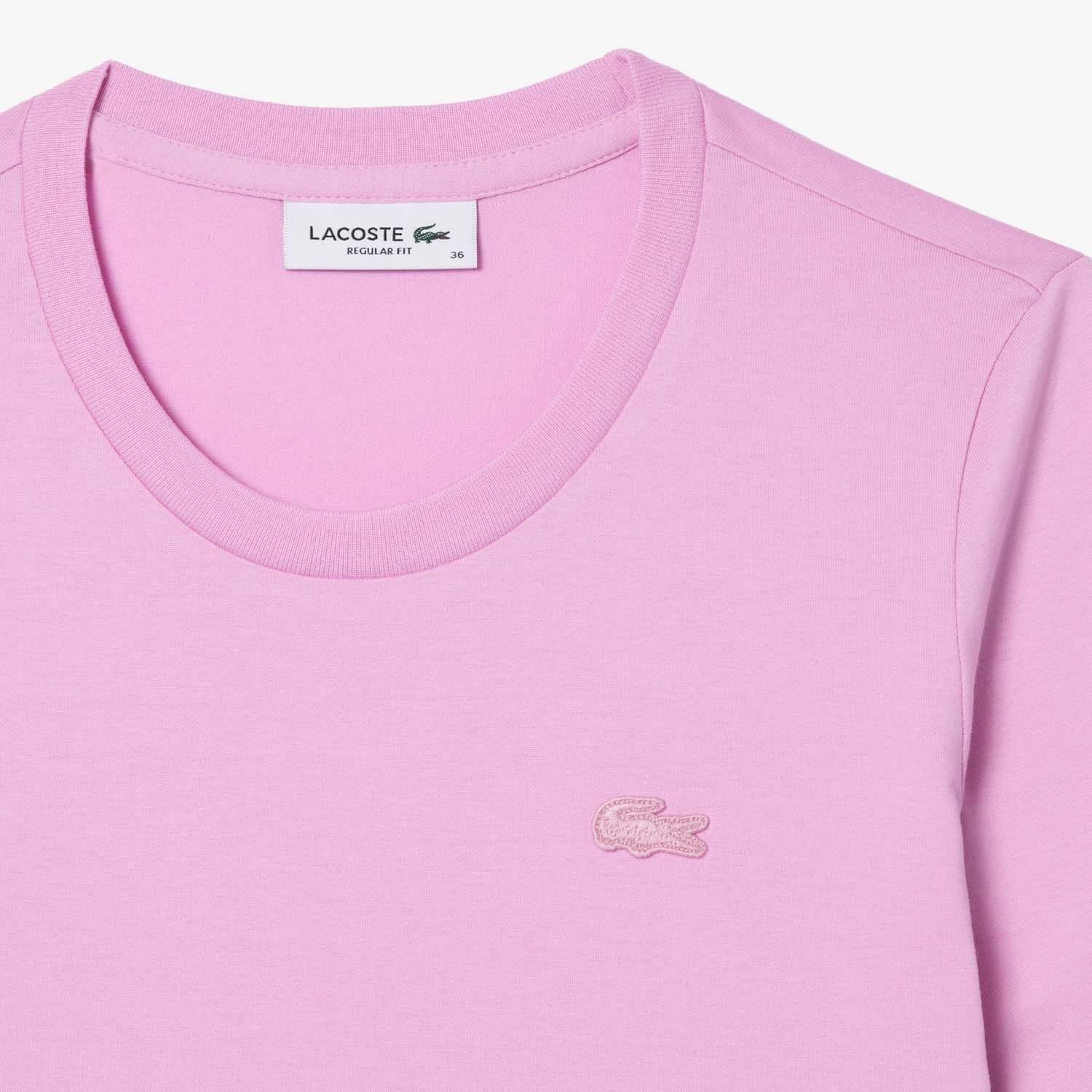 Pink - Lacoste - Soft Cotton Three Quarter Sleeve T-Shirt - 2
