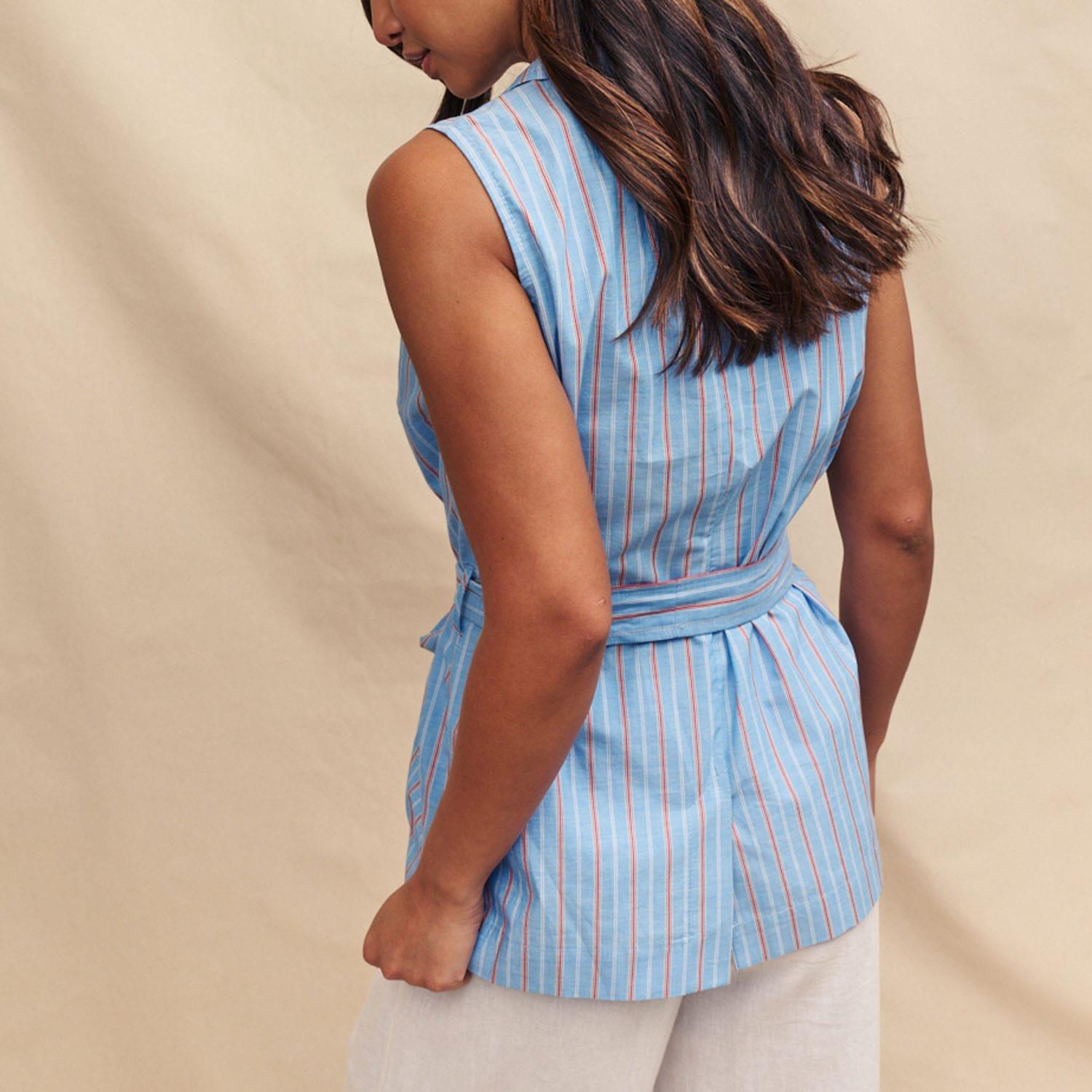 Blue - Nobodys Child - Quinn Striped Waistcoat - 2