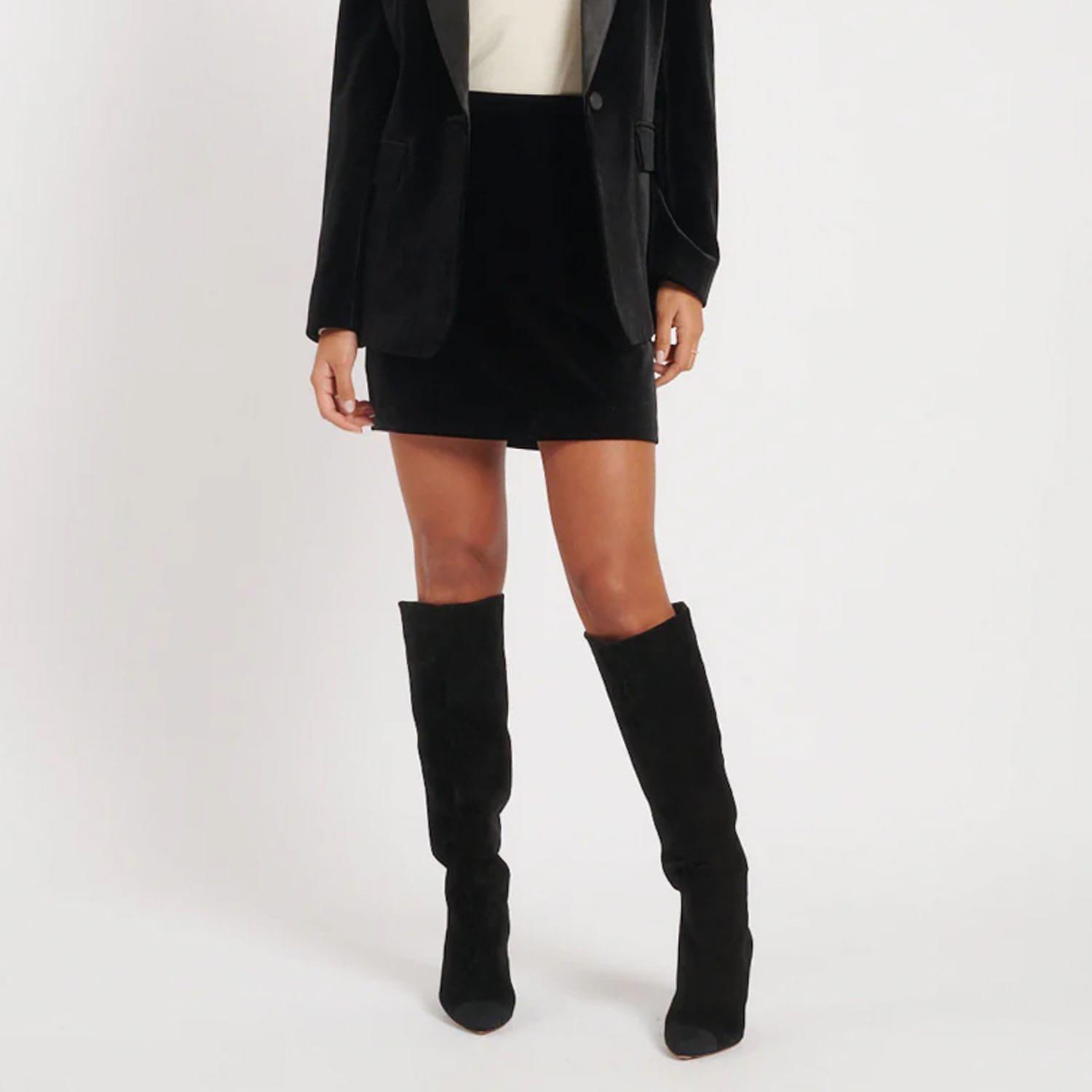 Black - Nobodys Child - Ragusa Velvet Mini Skirt - 2