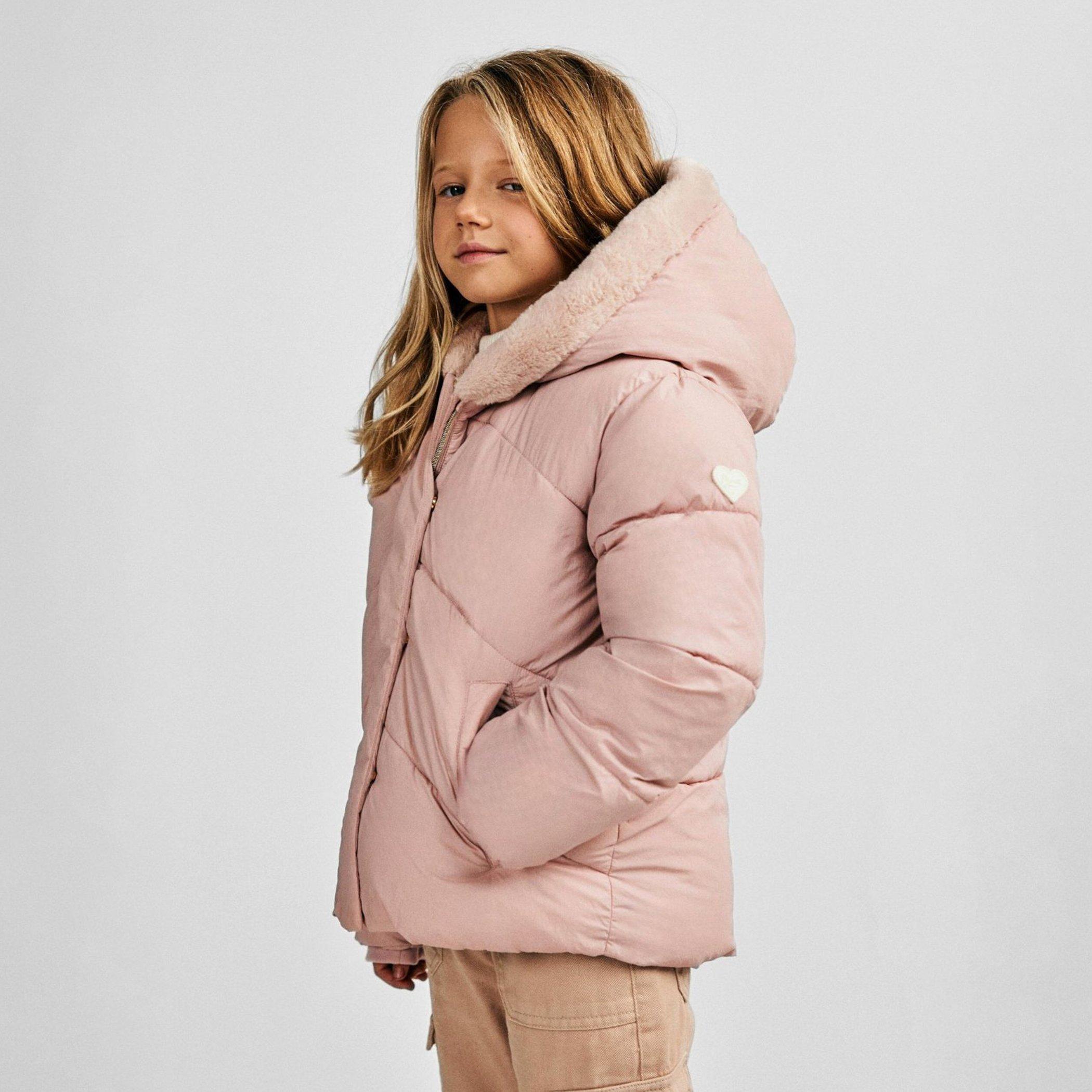Rosa - Minoti - Girls warm padded jacket with hood pink - 3