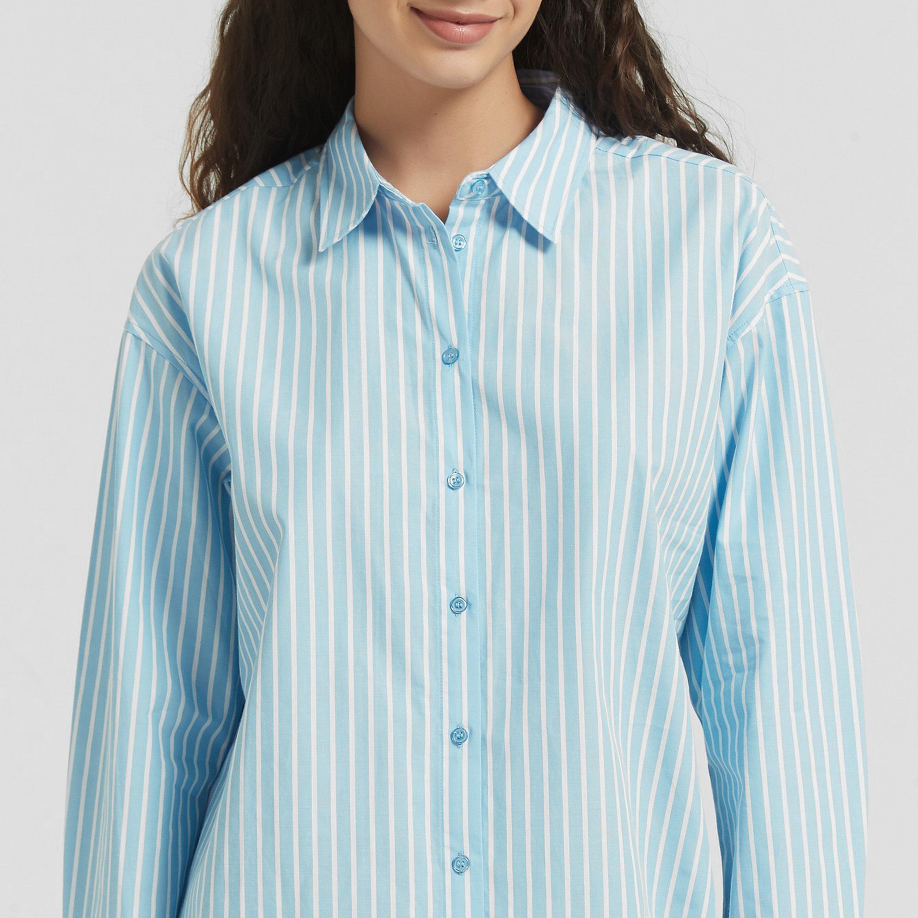 Riscas Azuis - Be You - Stripe Long-Sleeve Patterned Shirt - 3