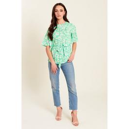 Be You Peplum floral Tie Waist Top