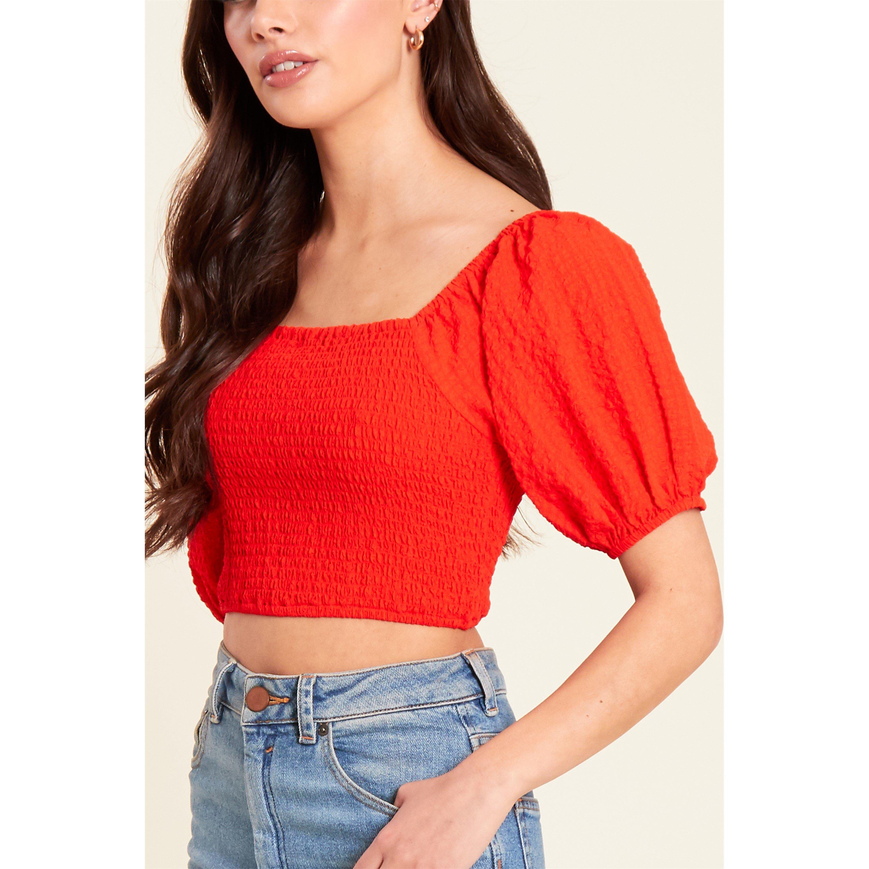 Rød - Be You - Shirred Crop Top Womens - 4