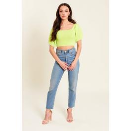 Be You BY Shirred Crop Top Womens