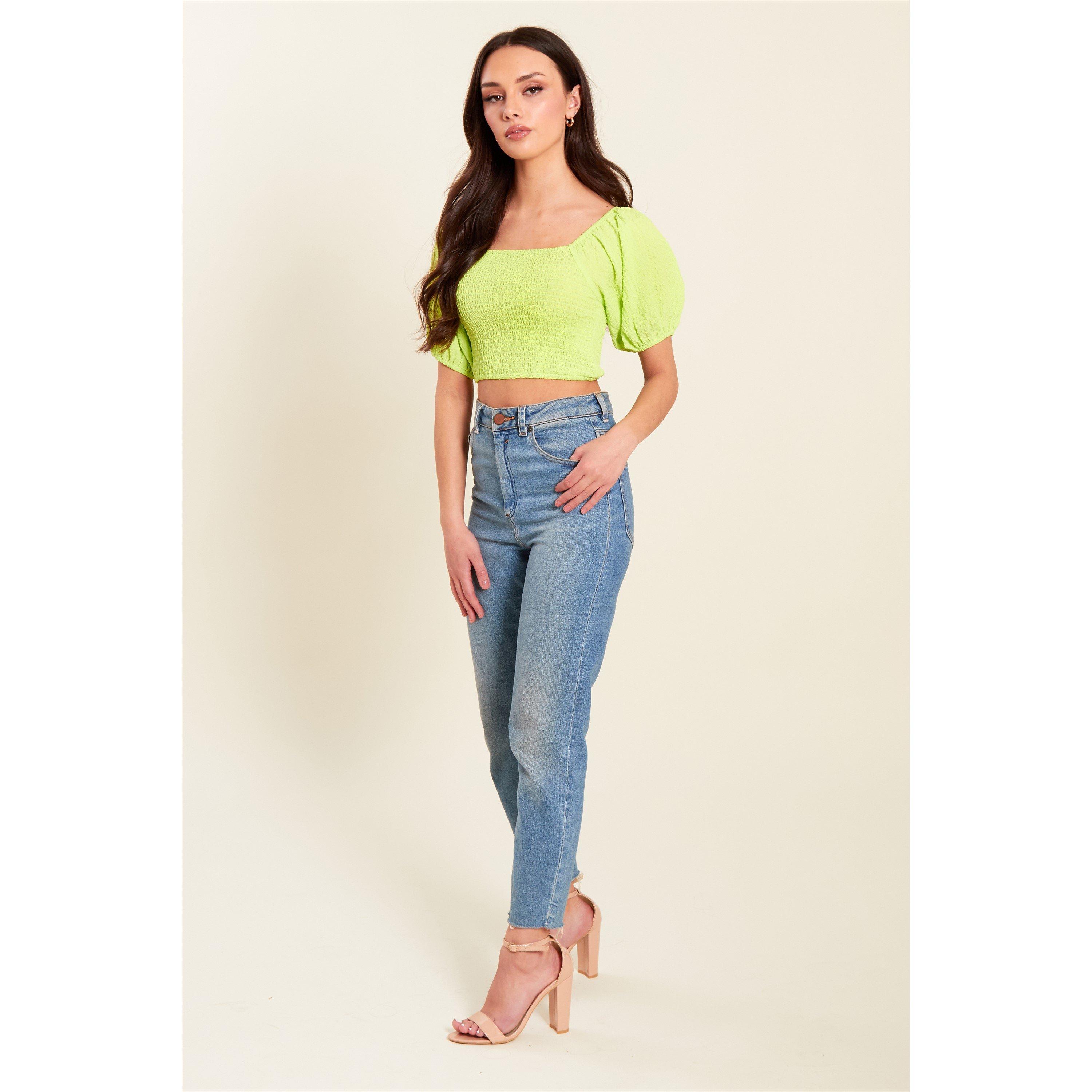 Lime - Be You - Shirred Crop Top Womens - 3