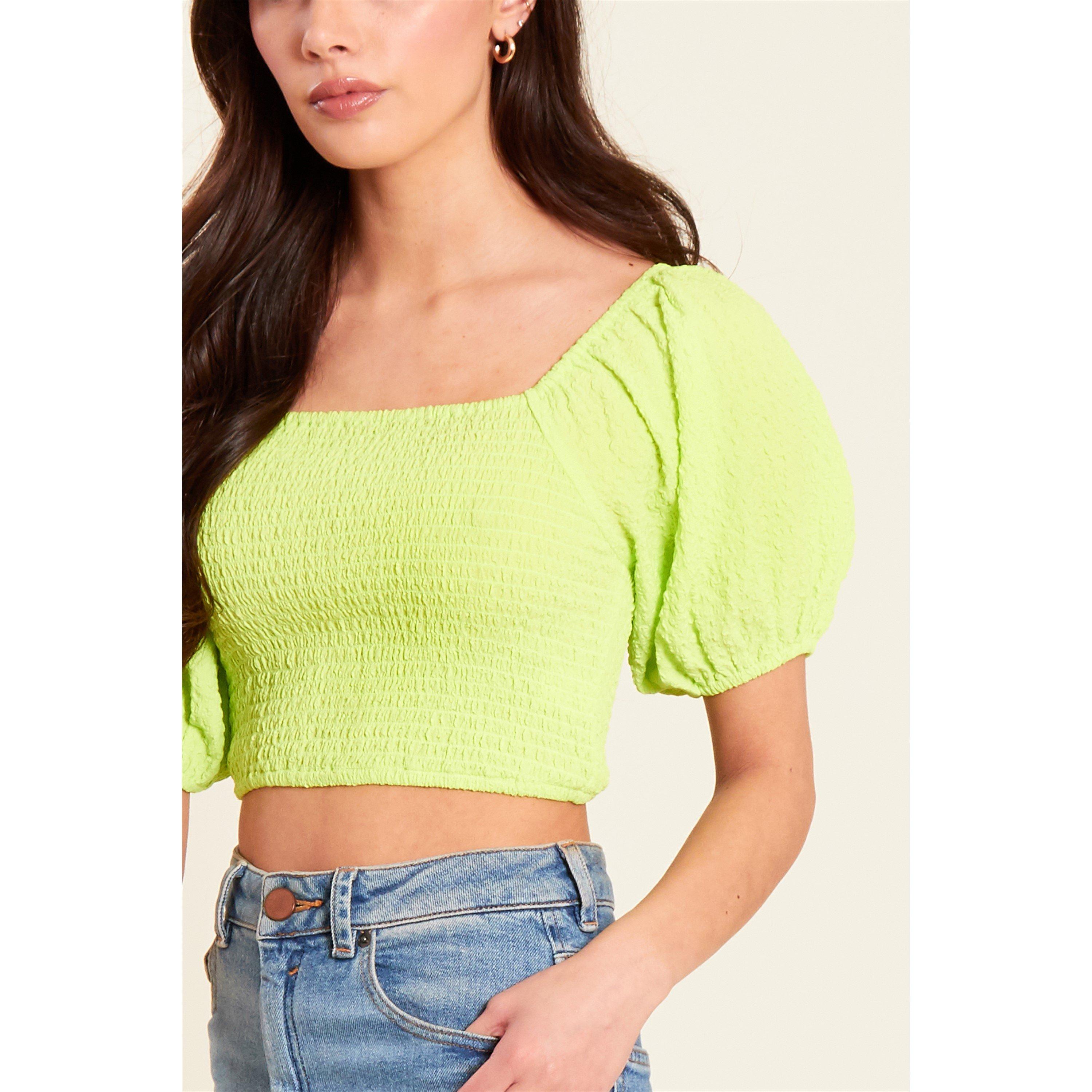 Lime - Be You - Shirred Crop Top Womens - 4