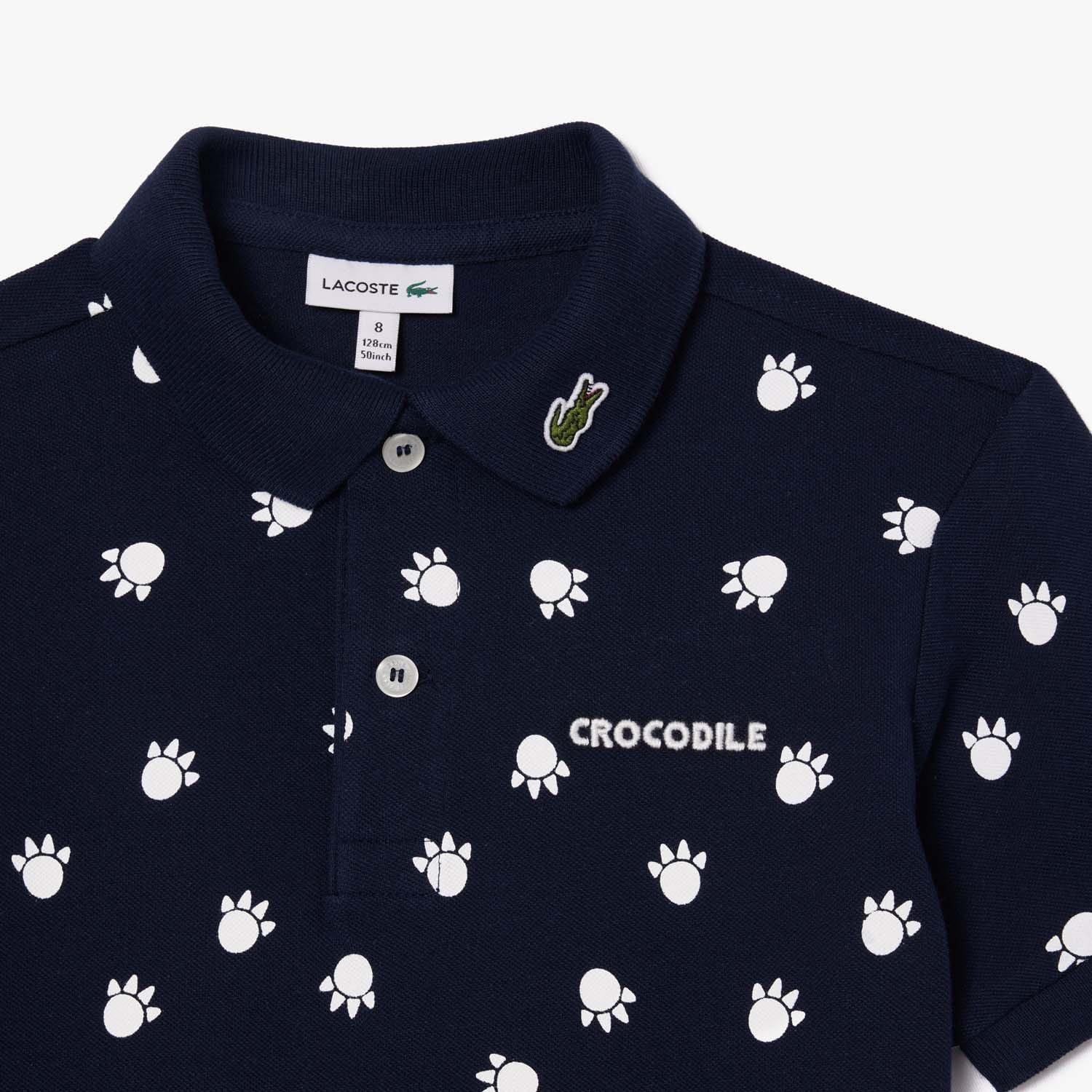 Blue - Lacoste - Piqu¿ Print Polo Shirt - 3