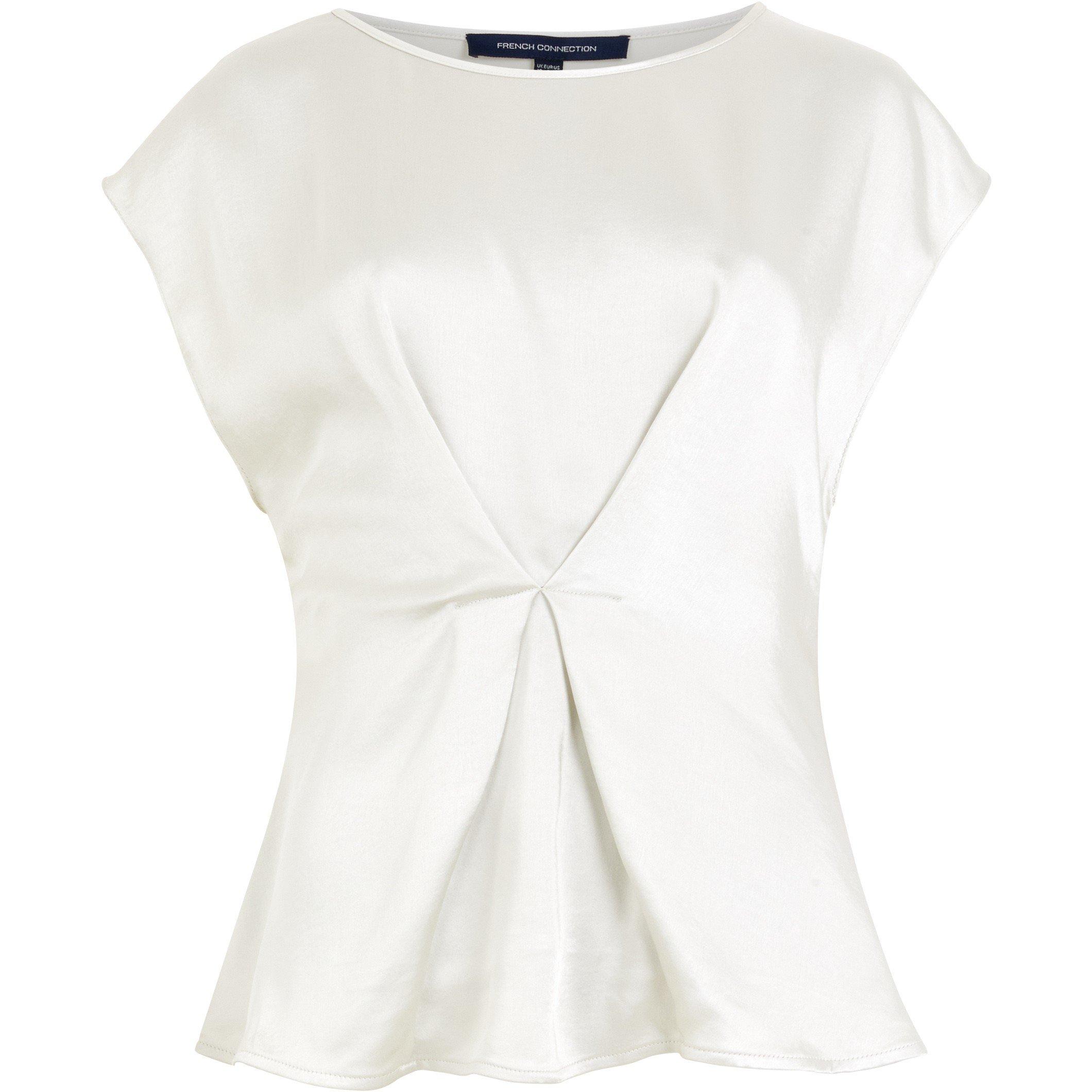 90-Silver Lng - French Connection - Women's Chloetta Pleated Top - 4