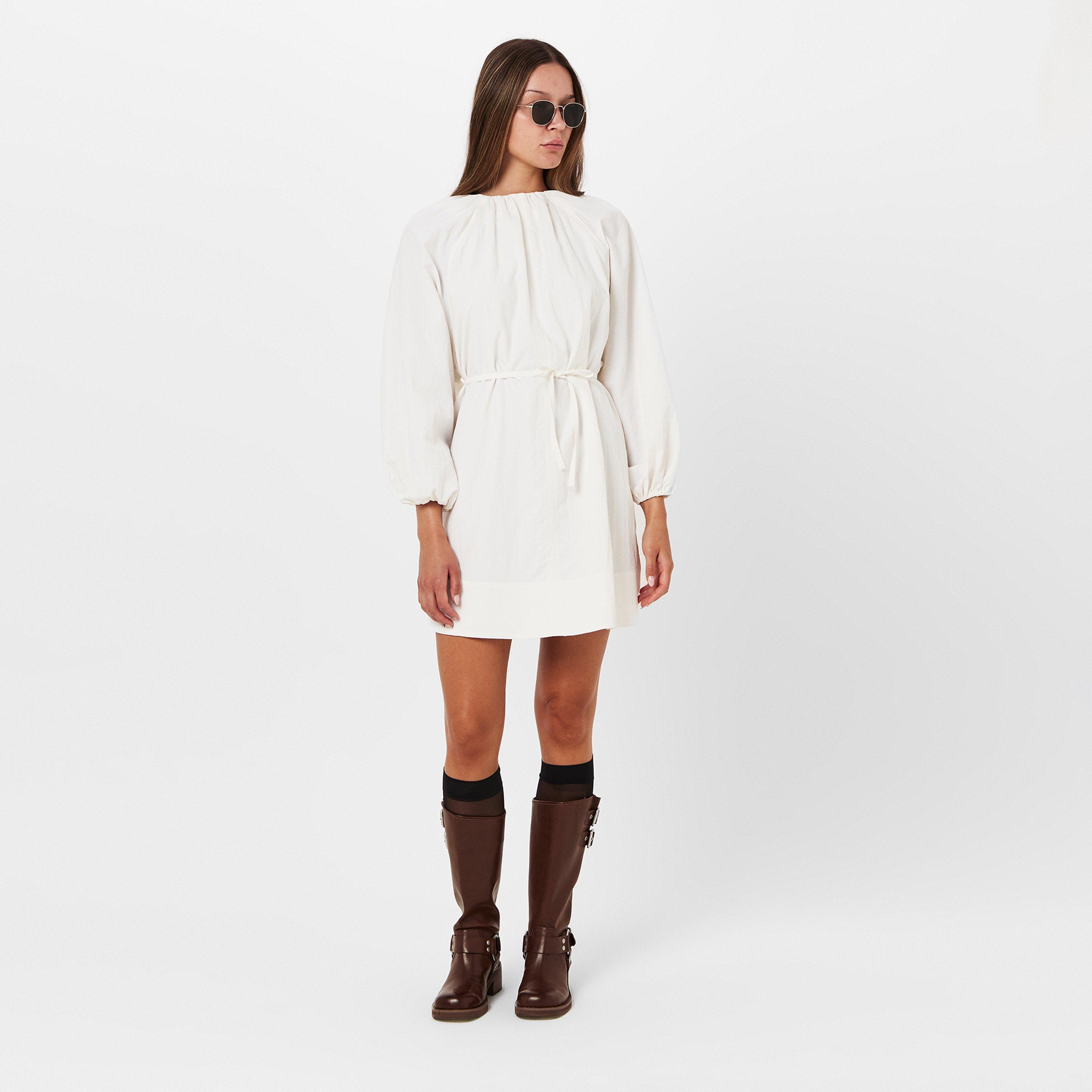 10-Linen White - French Connection - Women's Alora A Line Dress - 6